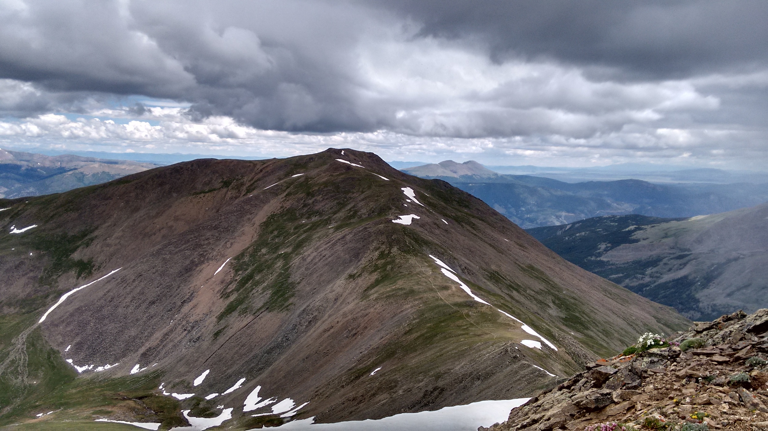 Clear Creek Rd to Mt. Huron to Mt. Missouri to Mt. Belford to Mt. Oxford to Mt. Harvard to Mt. Columbia to Mt. Yale to CO Trail