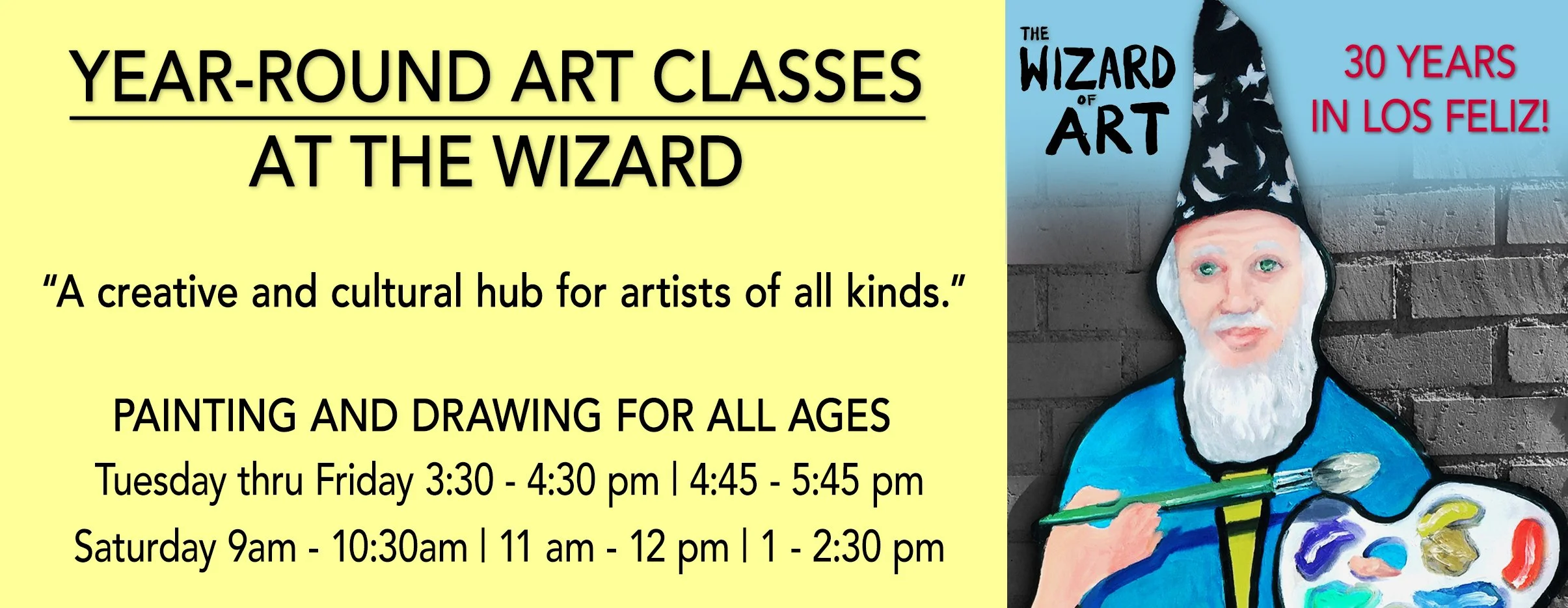 Year-Round Art Classes at The Wizard of Art