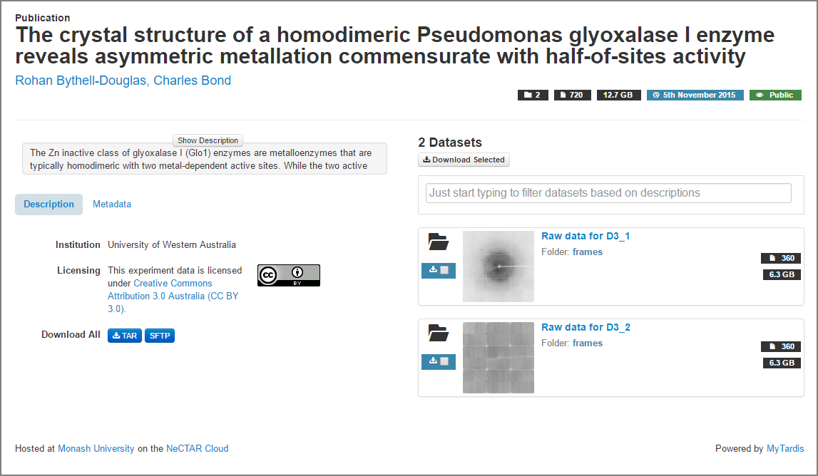 MyTardis integrates with big instrument data