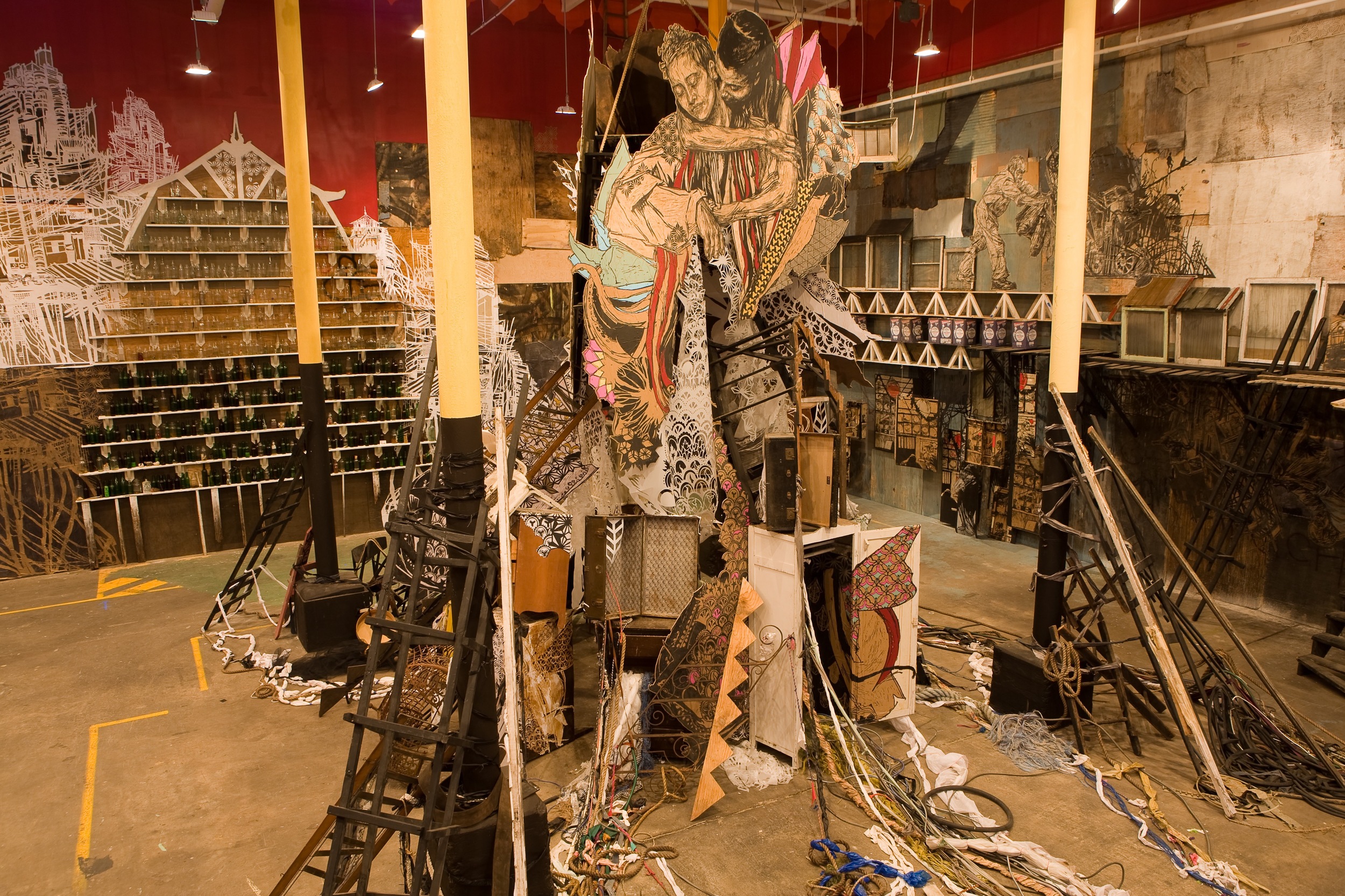  Installation of the gallery component of  Swimming Cities of Switchback Sea , Deitch Projects 2008. ( Photo : Tod Seelie) 