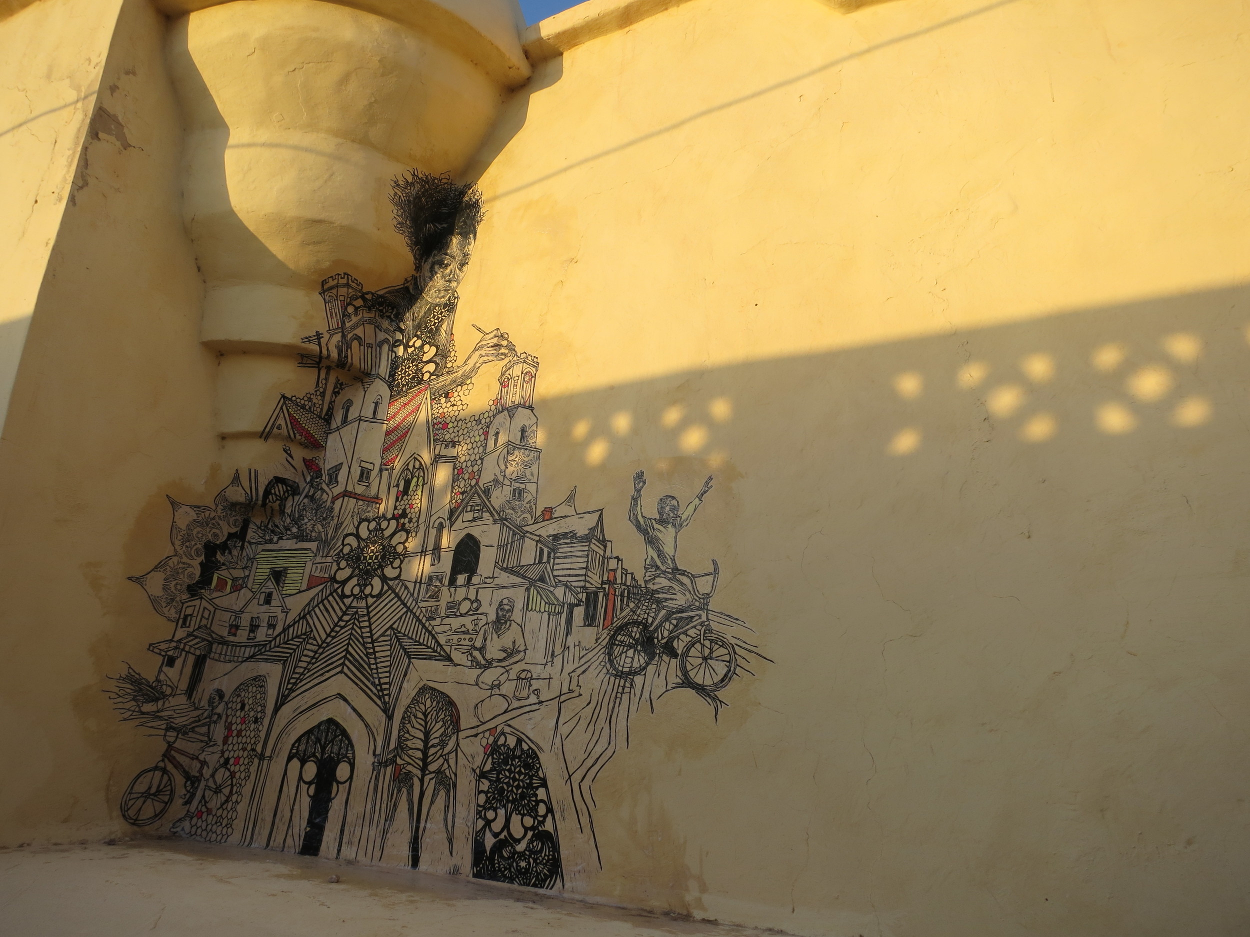  One of the installations Swoon contributed to the Djerbahood Project (Galerie Itinerrance’s “open-air museum” street art project in Tunisia), the 2014 piece is inspired by the Braddock Tiles community arts initiative in Braddock, Pennsylvania. ( Pho