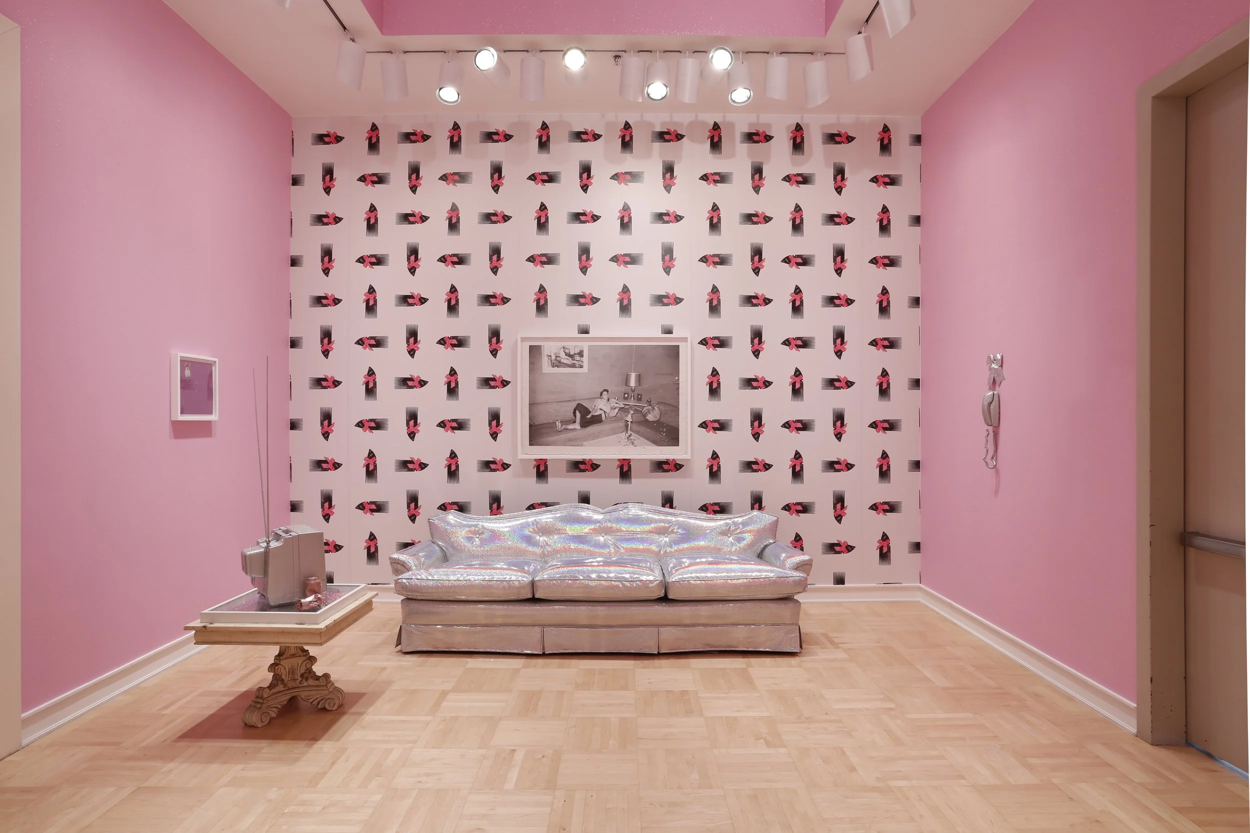 Sadie Barnette - Inkjet install shot of 'In Plain Sight' exhibition at Henry Art Gallery, Seattle (2019) (credit line - photo by Mark Woods, courtesy of the artist and Henry Art Gallery, University of Washington, Seattle).jpg