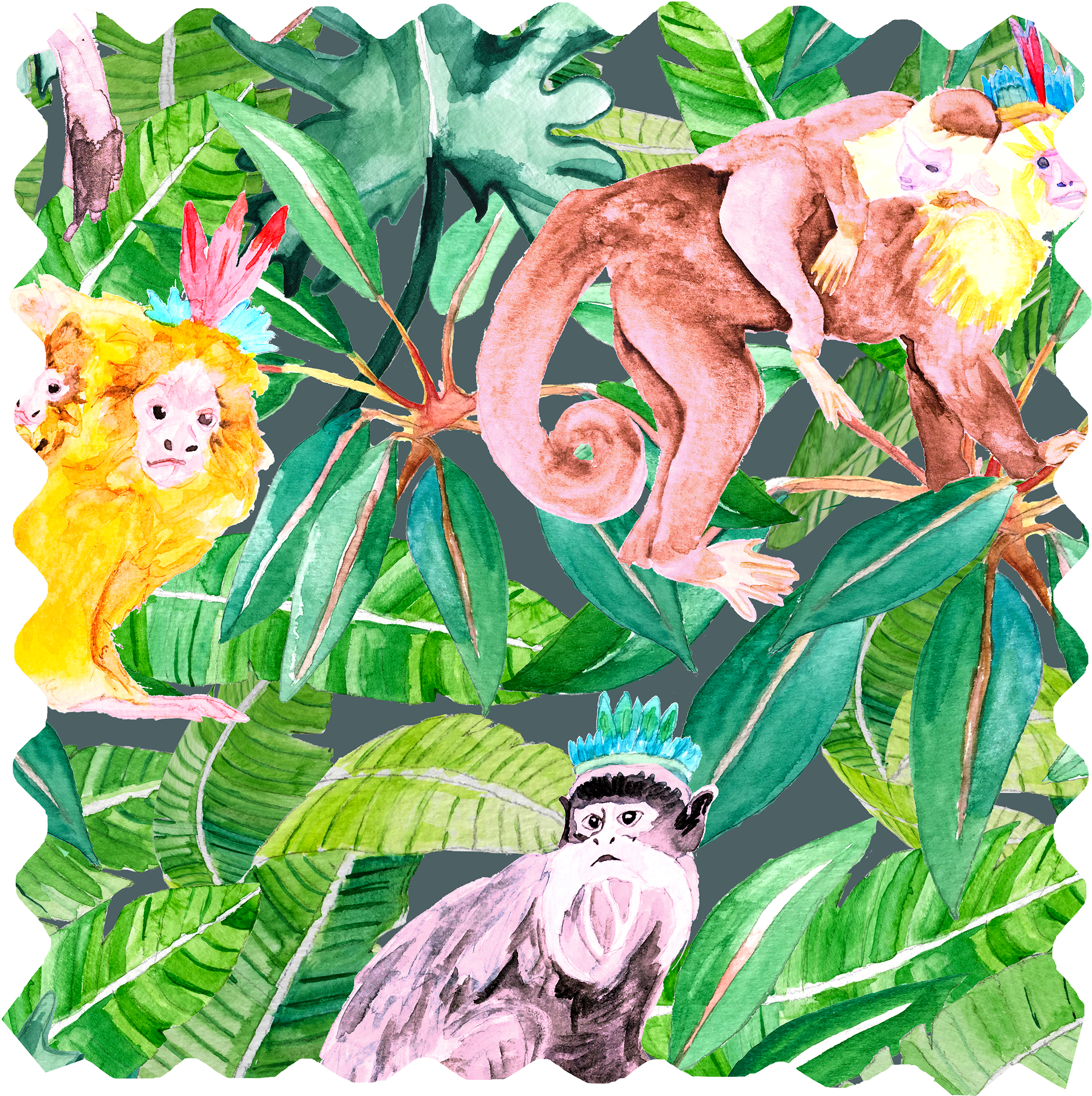 Tribu Fabric - Yellow Monkeys