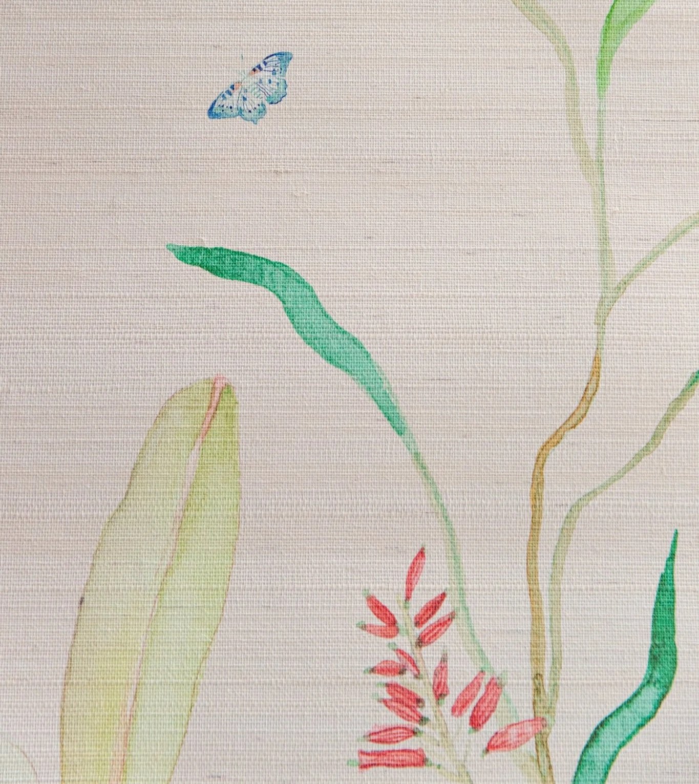 Ubatuba Panoramic Sisal Wallpaper - Guava Pink