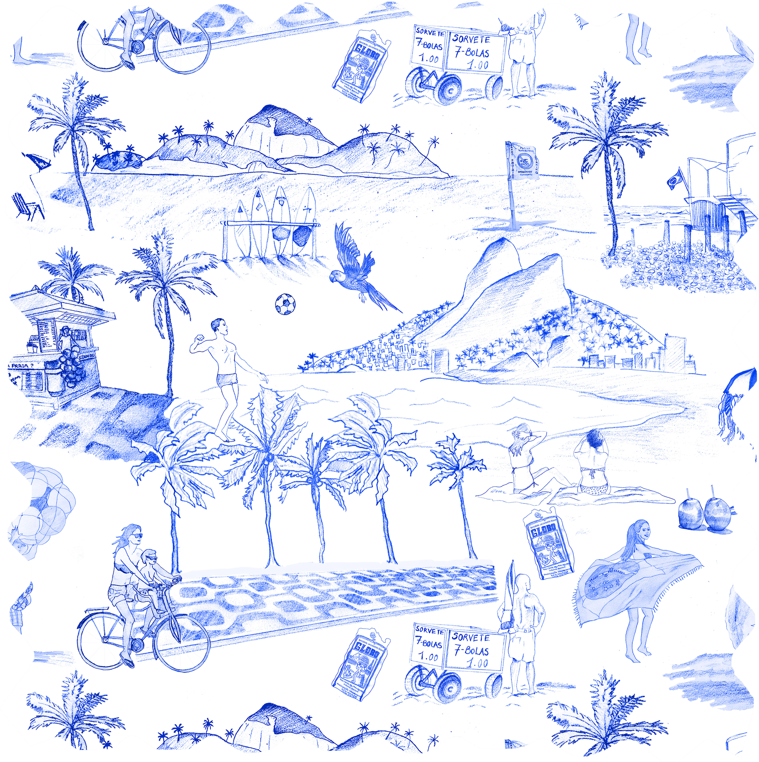 Ipanema Fabric - Blue