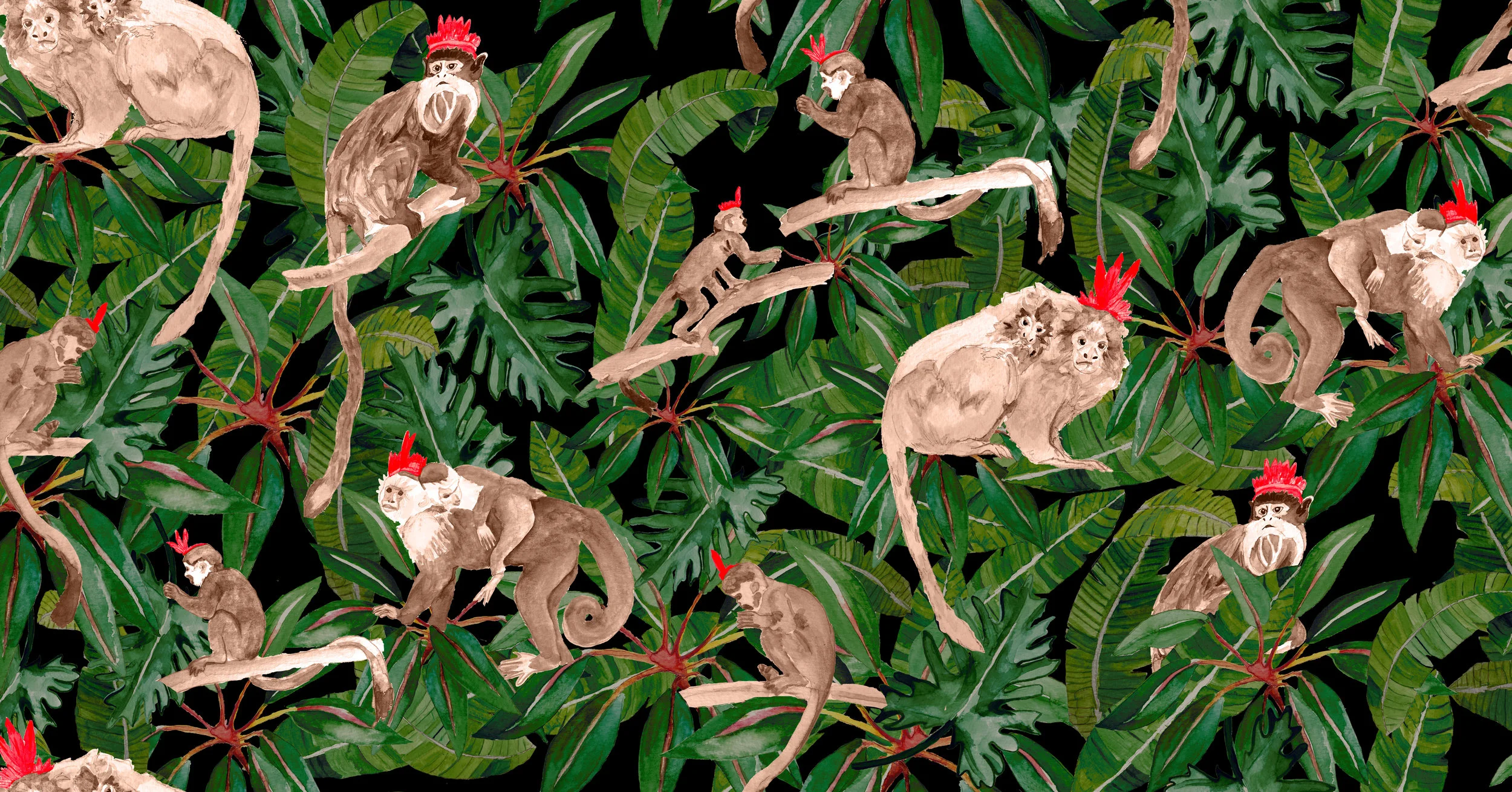 Wallpaper Roll Tribu Brown Monkeys Kariokas