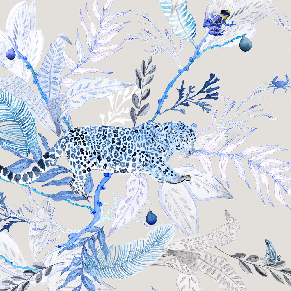 Fabric - Orilla Collection, Blue Jaguar, organic heavy cotton — KARIOKAS