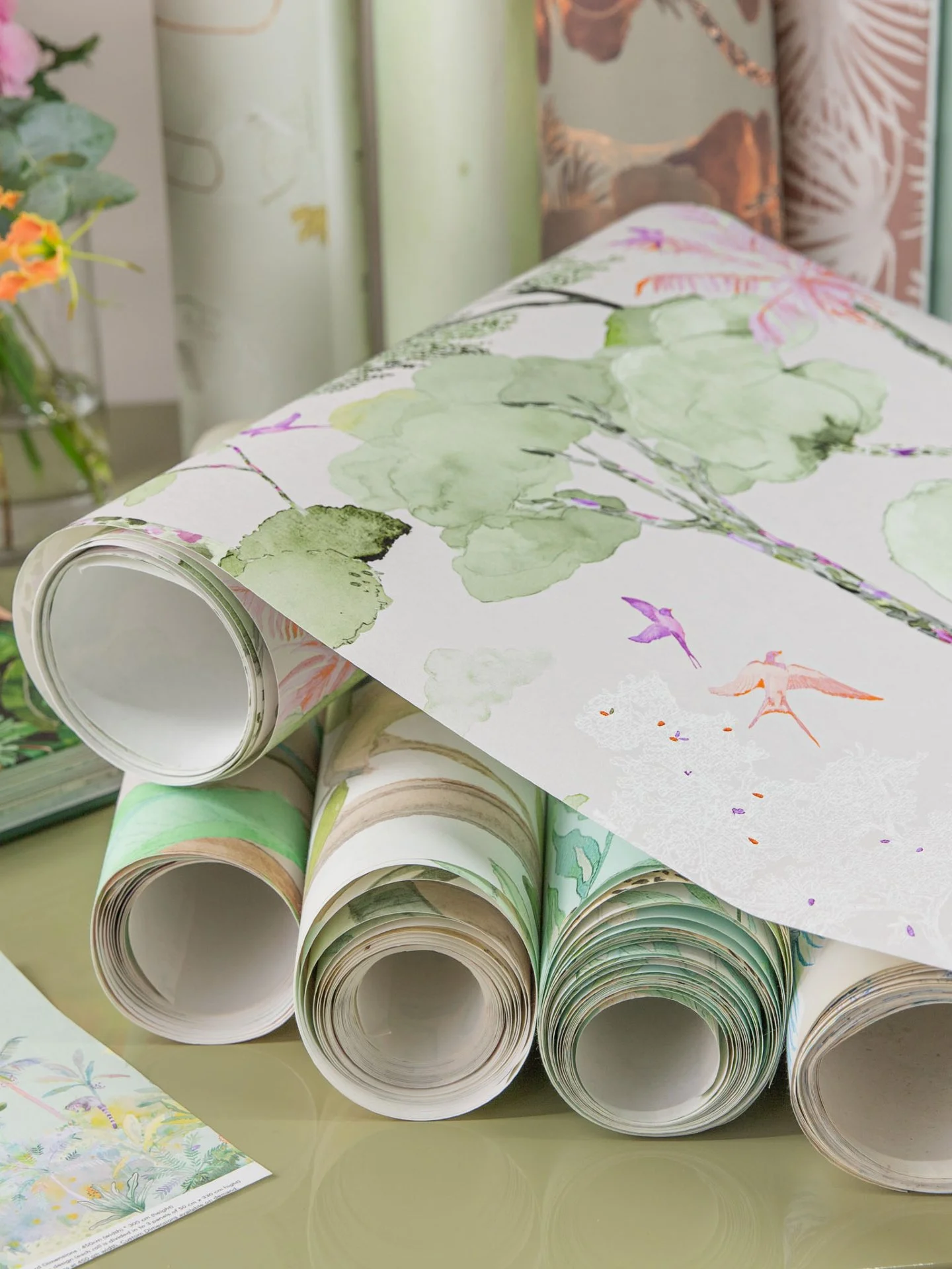 Bring serenity to your walls with Aleteo, our bestselling wallpaper design. Delicate watercolor cranes and swallows glide gracefully above a tranquil lagoon, infusing any space with elegance and harmony. 

Explore more at https://f.mtr.cool/tcrbqgvhu