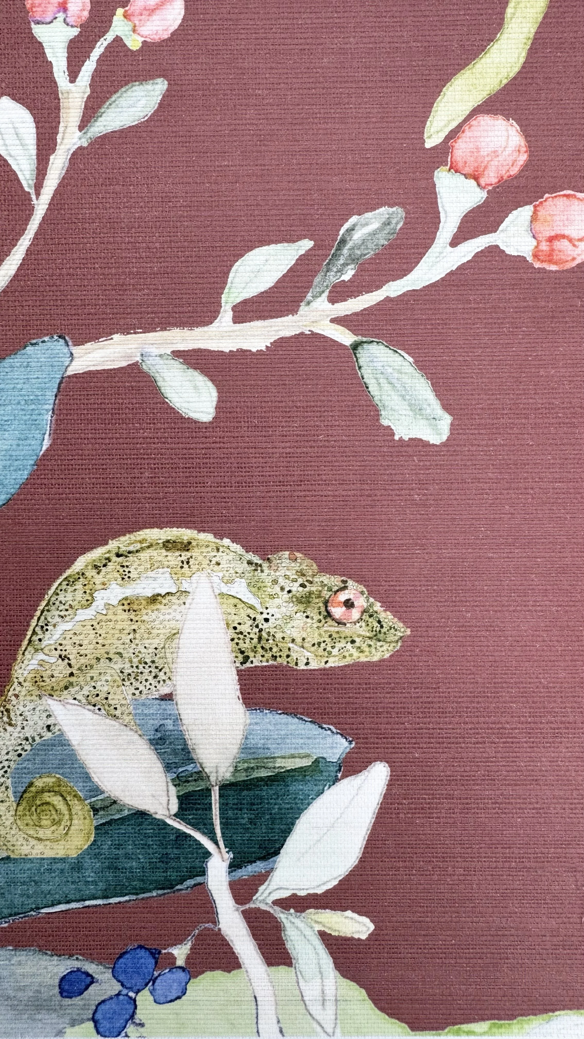 Ubatuba Panoramic Sisal Wallpaper - Terracotta