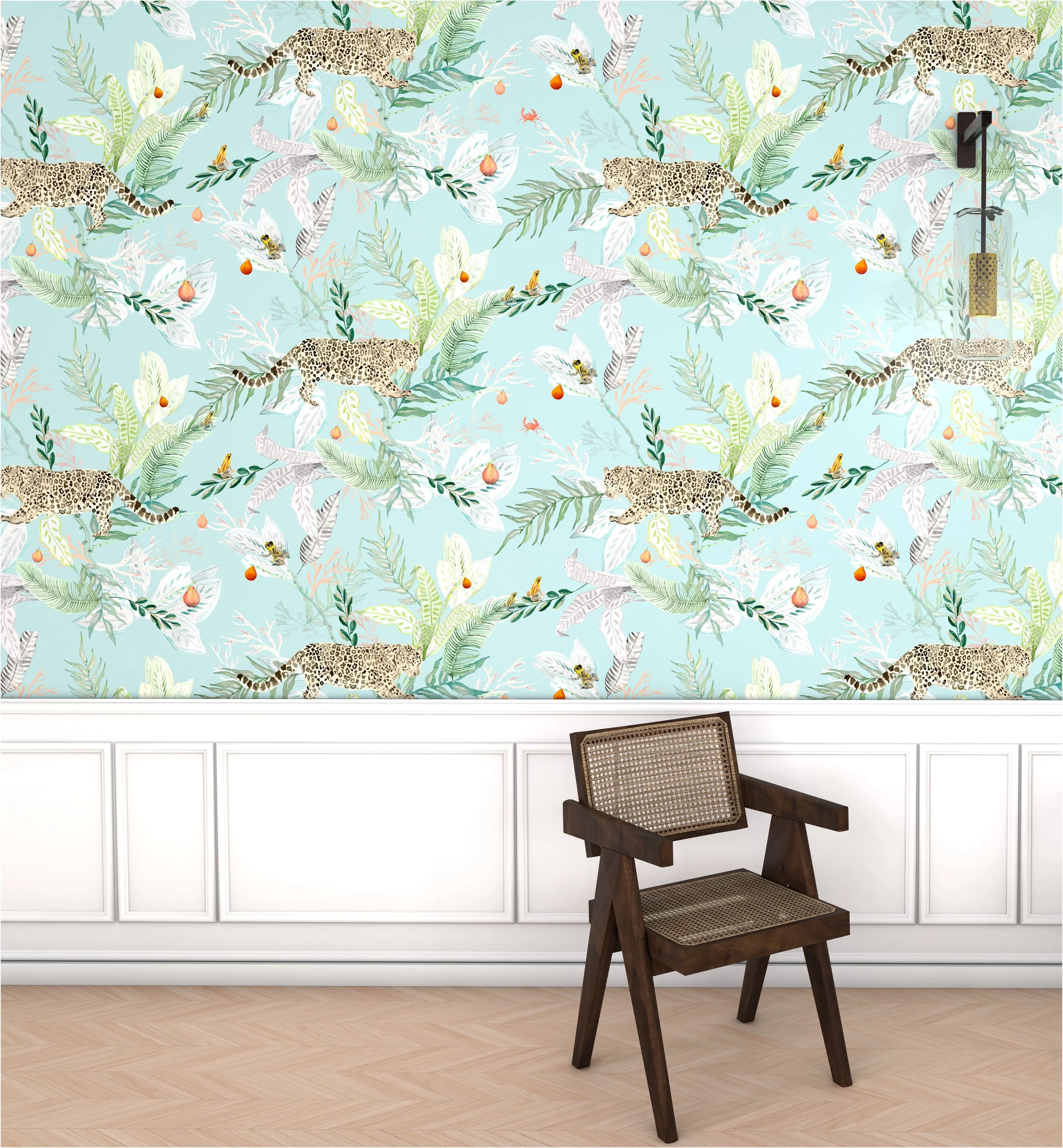 ORILLA_Kariokas_Wallpaper_Turquoise_Jaguar_Leopard_Hall.jpg