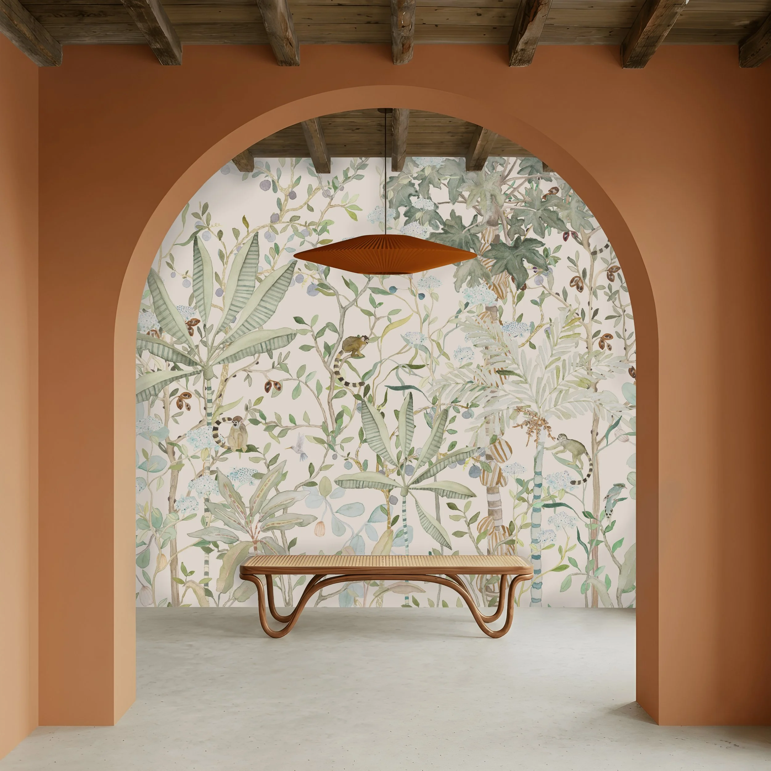 TROPICALIA_Kariokas_Wallpaper_Panoramic_Light_Beige_Monkeys_Birds_Hall.jpg