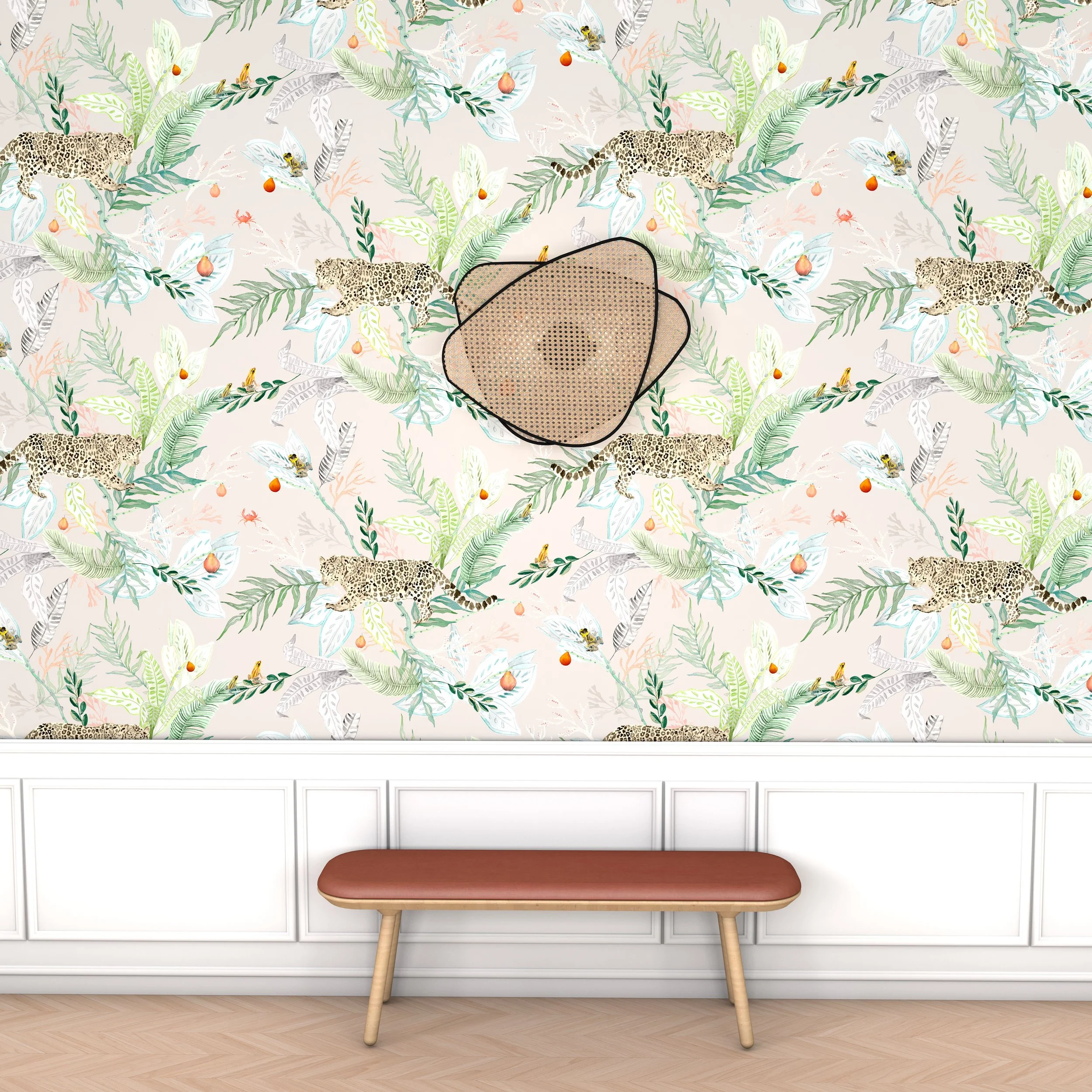 ORILLA_Kariokas_Wallpaper_Pink_Grey_Green_Jaguar_Leopard_Hall.jpg