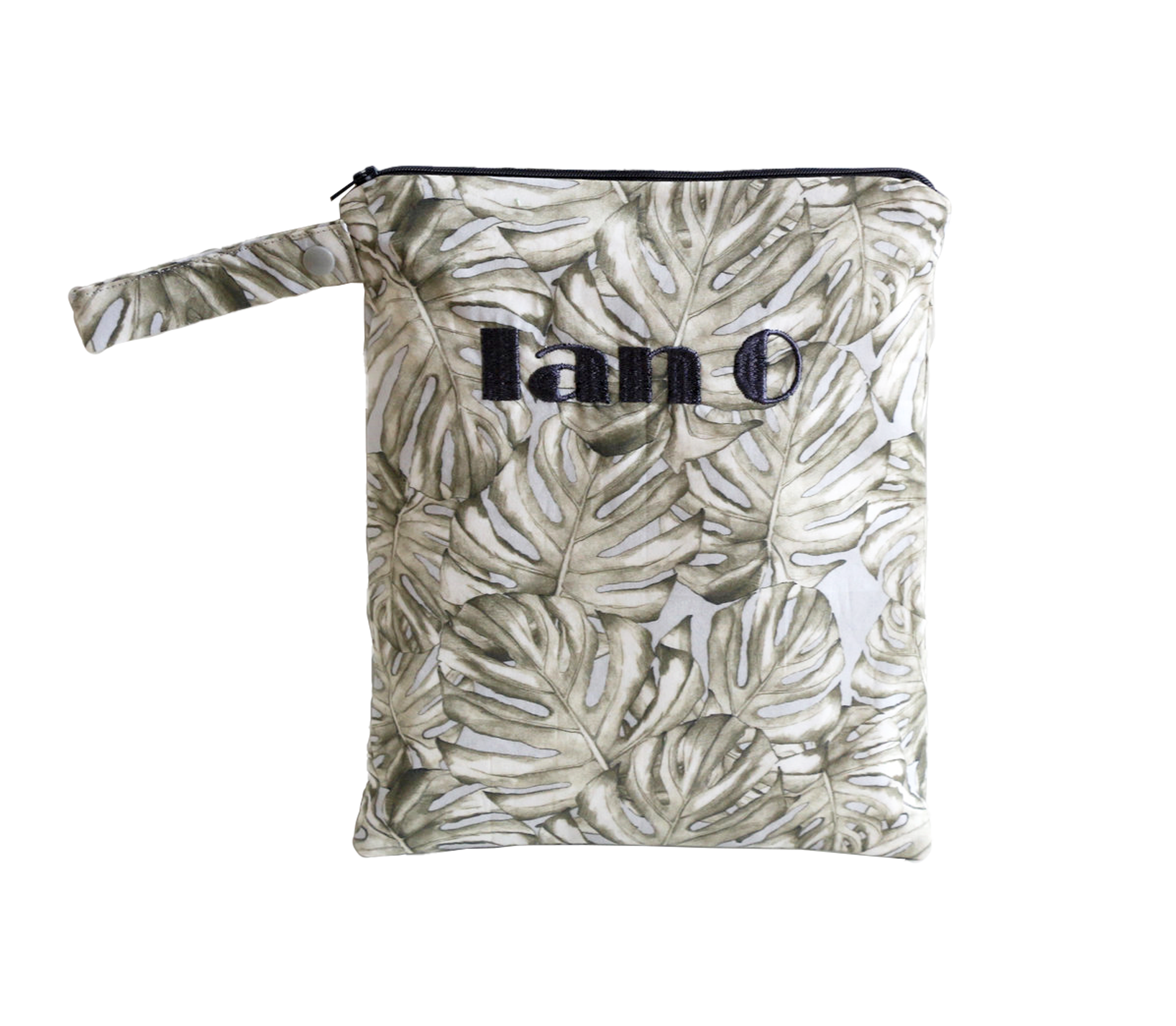 Jardim Personalised Small Bikini Bag Grey Leaves