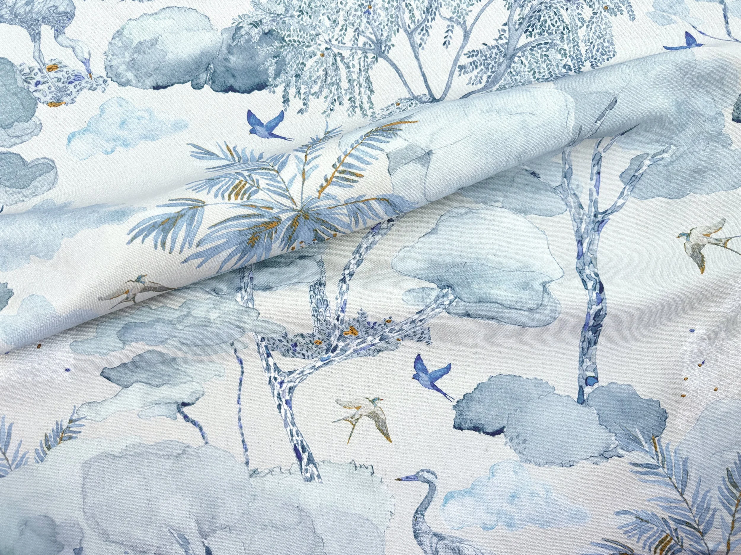 Aleteo Fabric - Blue & Beige - texture zoom.jpg