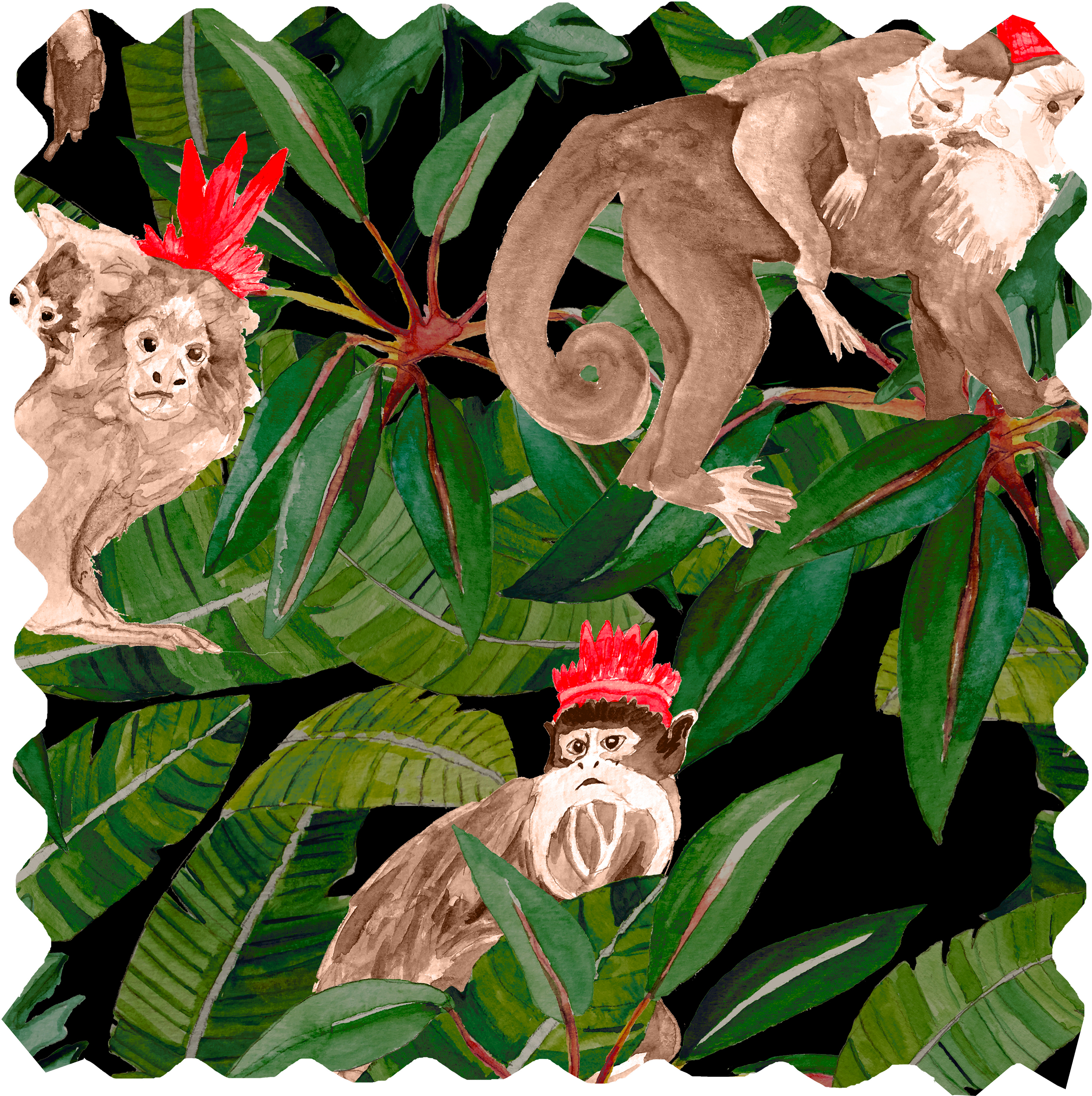 Tribu Fabric - Brown Monkeys