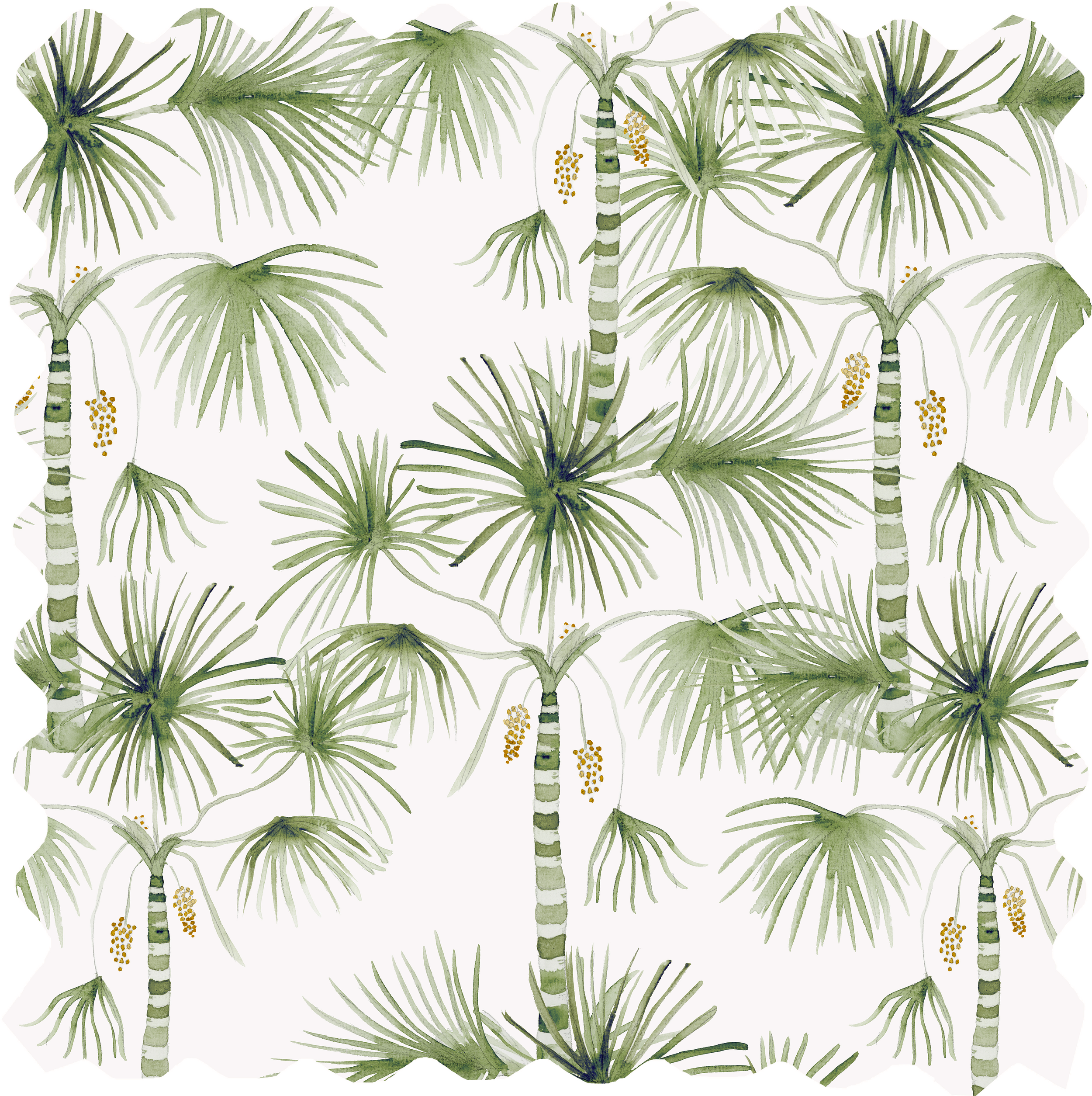 Palma Fabric - Green & Orange