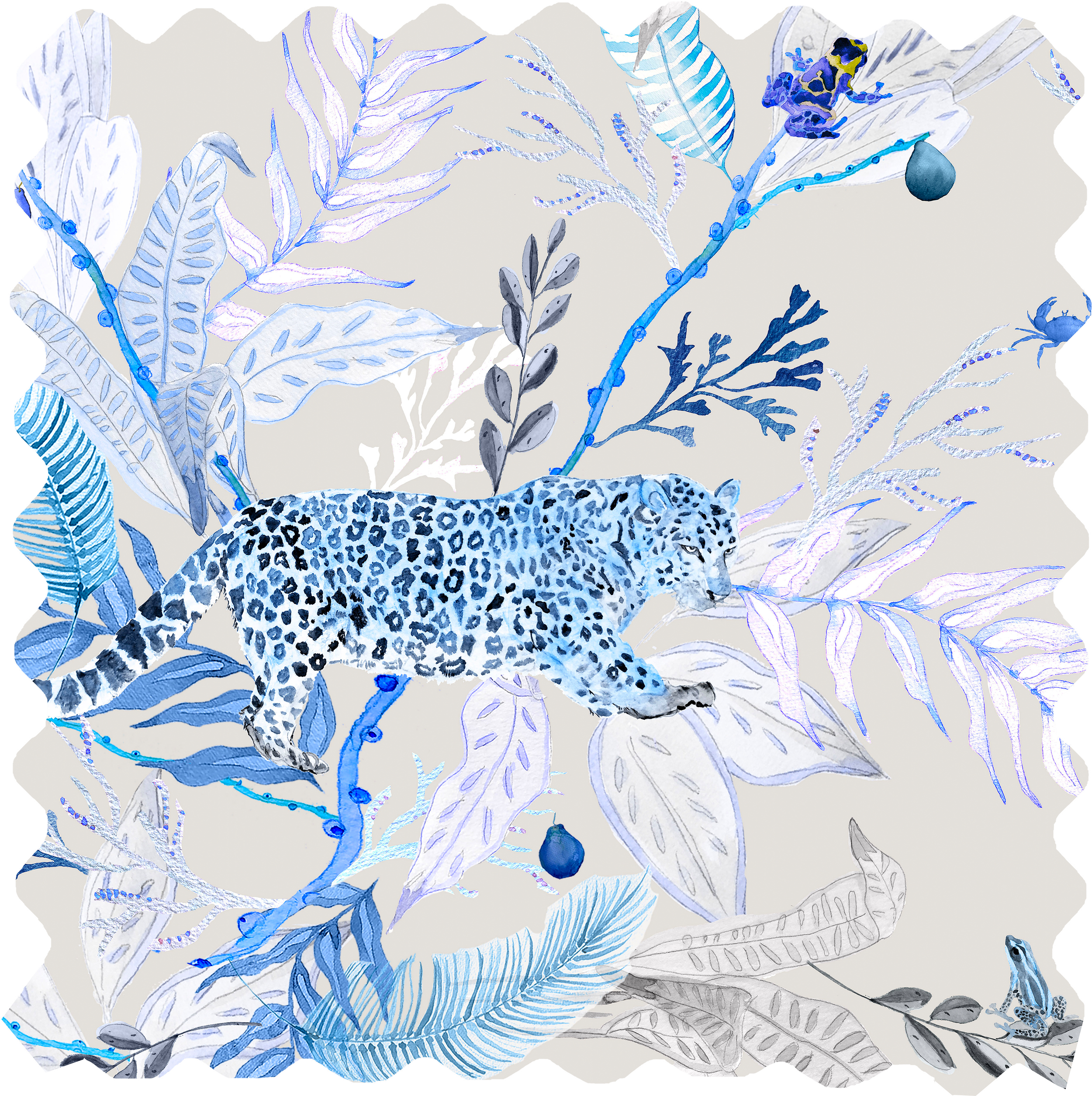 Orilla Fabric - Blue Jaguar