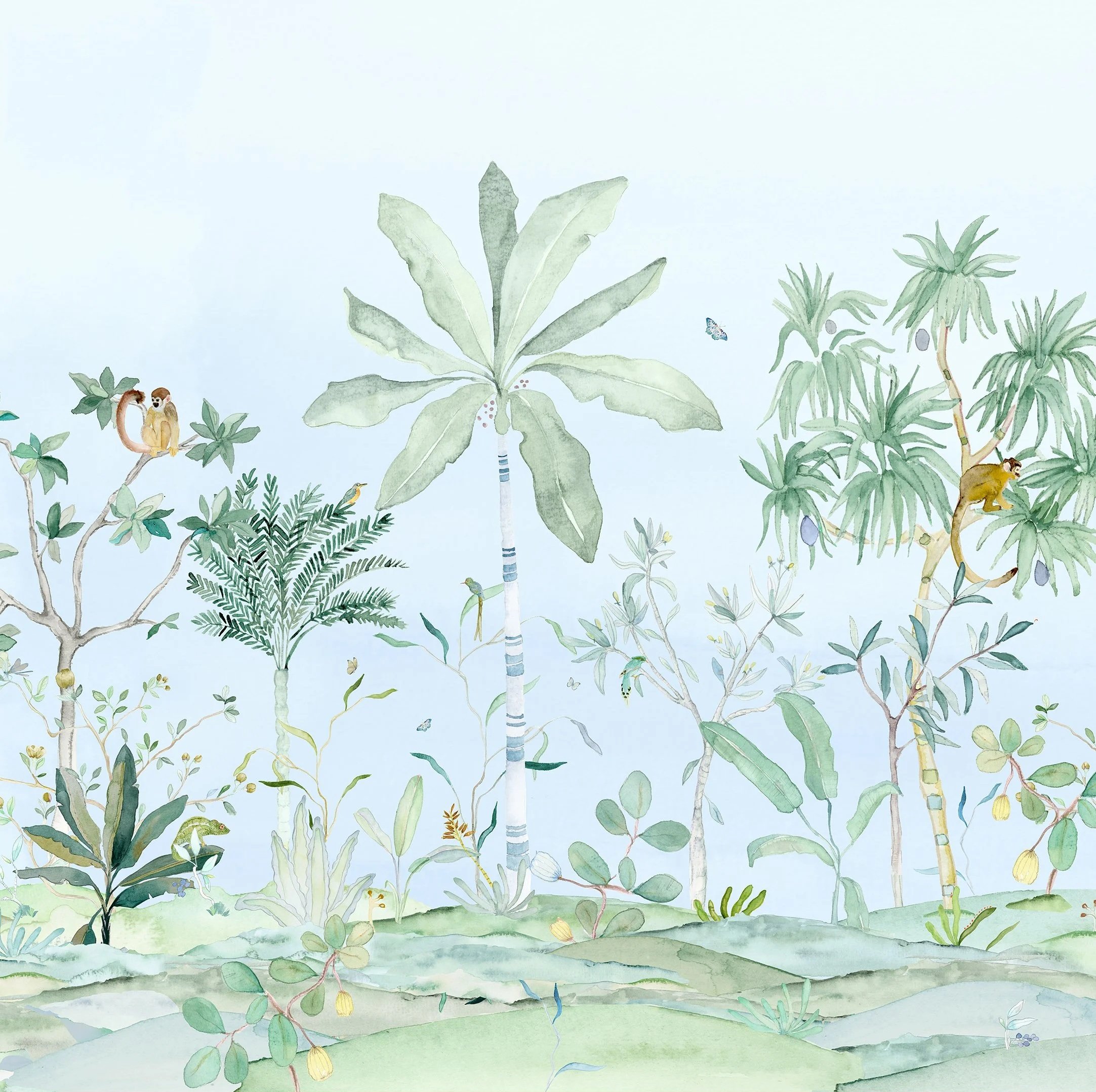 Ubatuba Panoramic Wallpaper - Blue