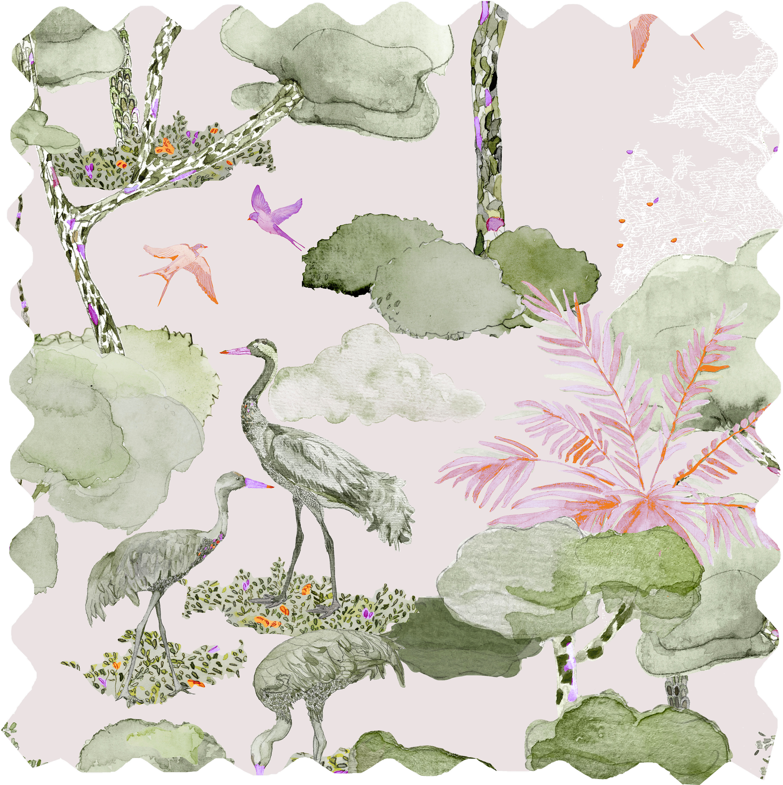 Aleteo Fabric - Berry