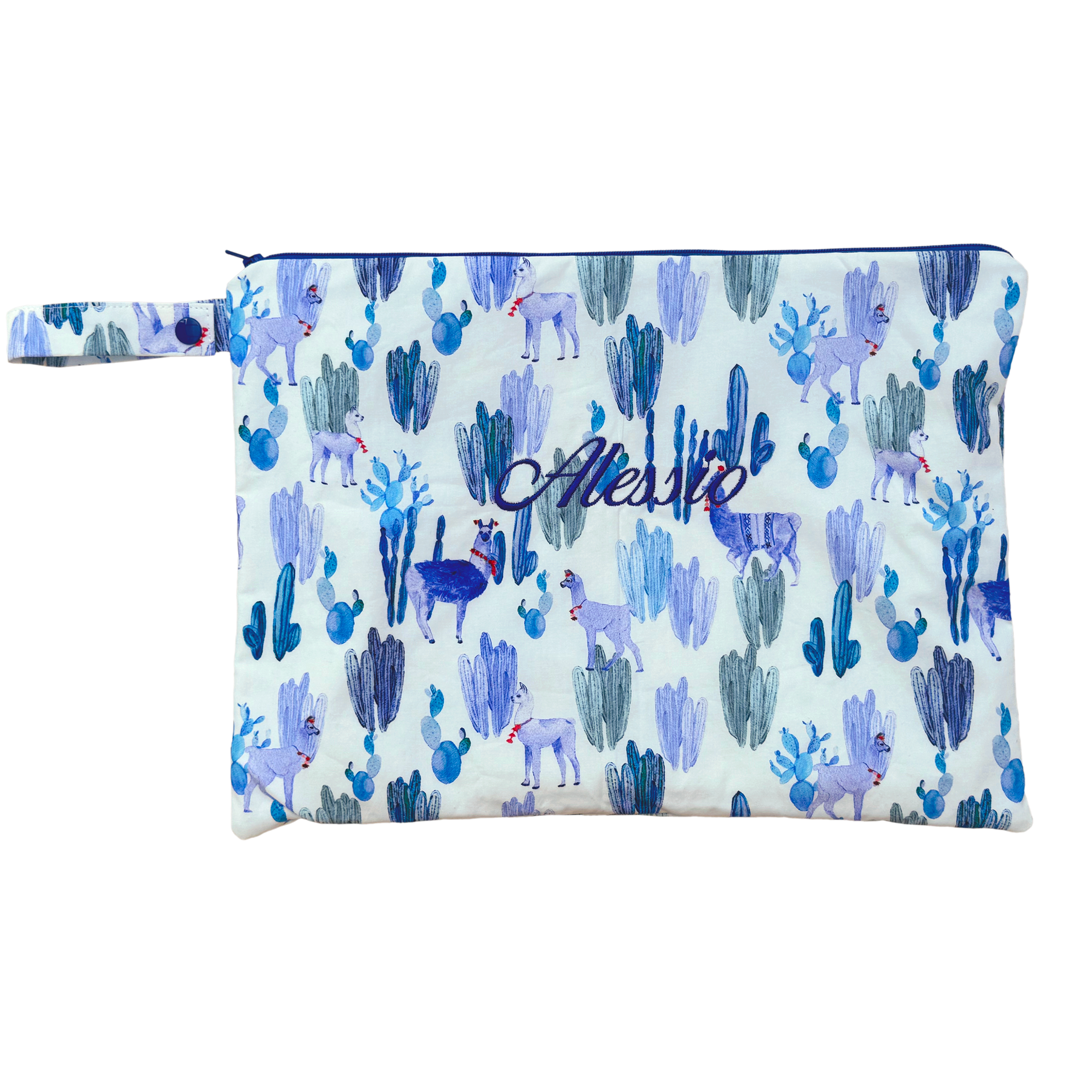 Altiplano Personalised Large Bikini Bag - Blue Lamas