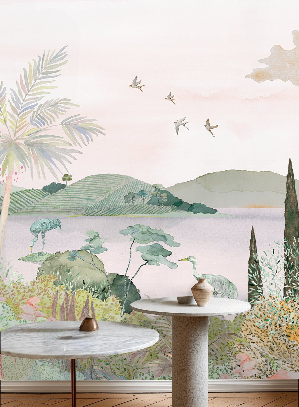 LAGUNA_Kariokas_Wallpaper_Panoramic_Pink_Birds_Living_Room.jpg