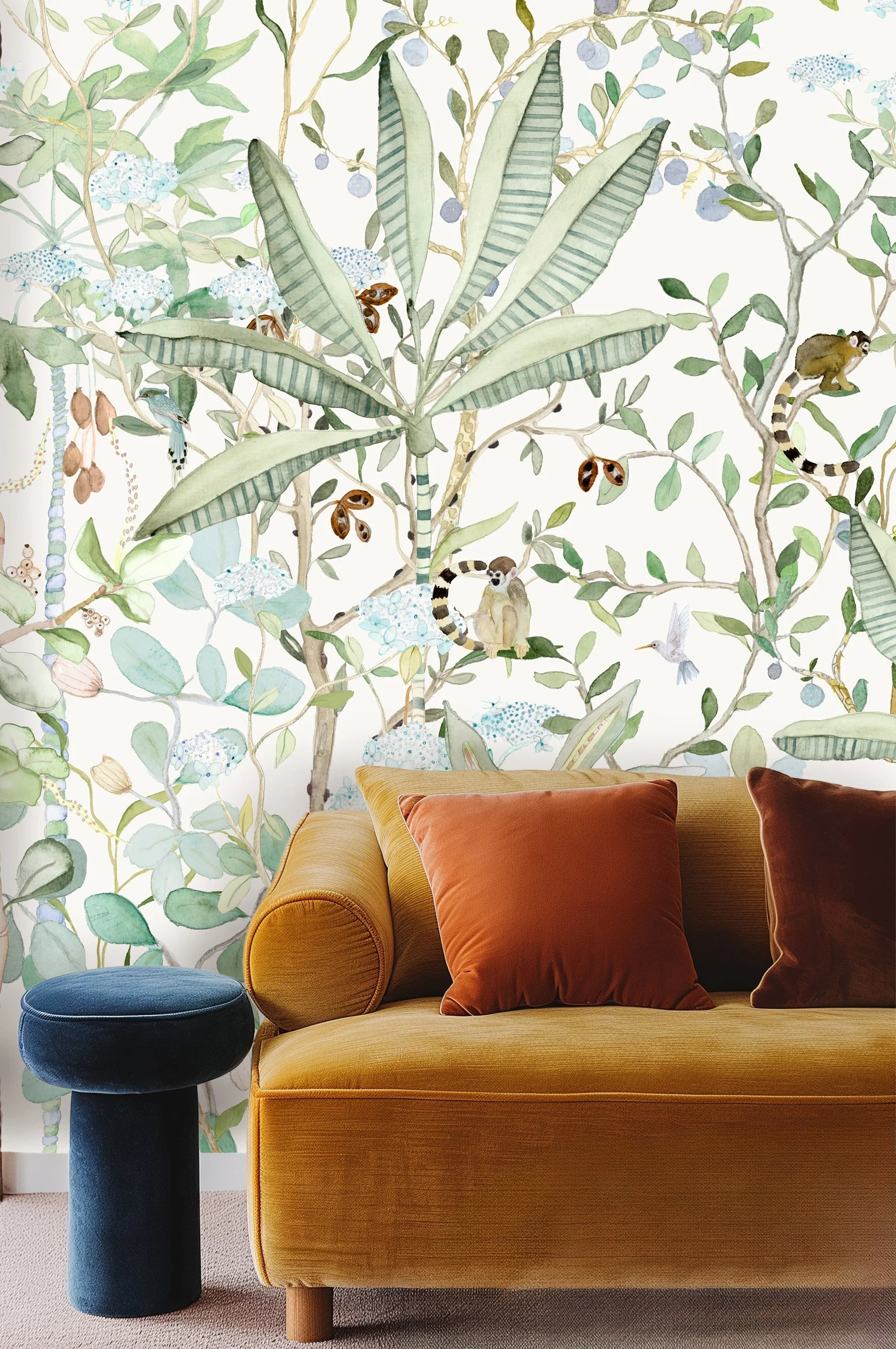 TROPICALIA_Kariokas_Wallpaper_Panoramic_Light_Beige_Monkeys_Birds_Living_Room.jpg