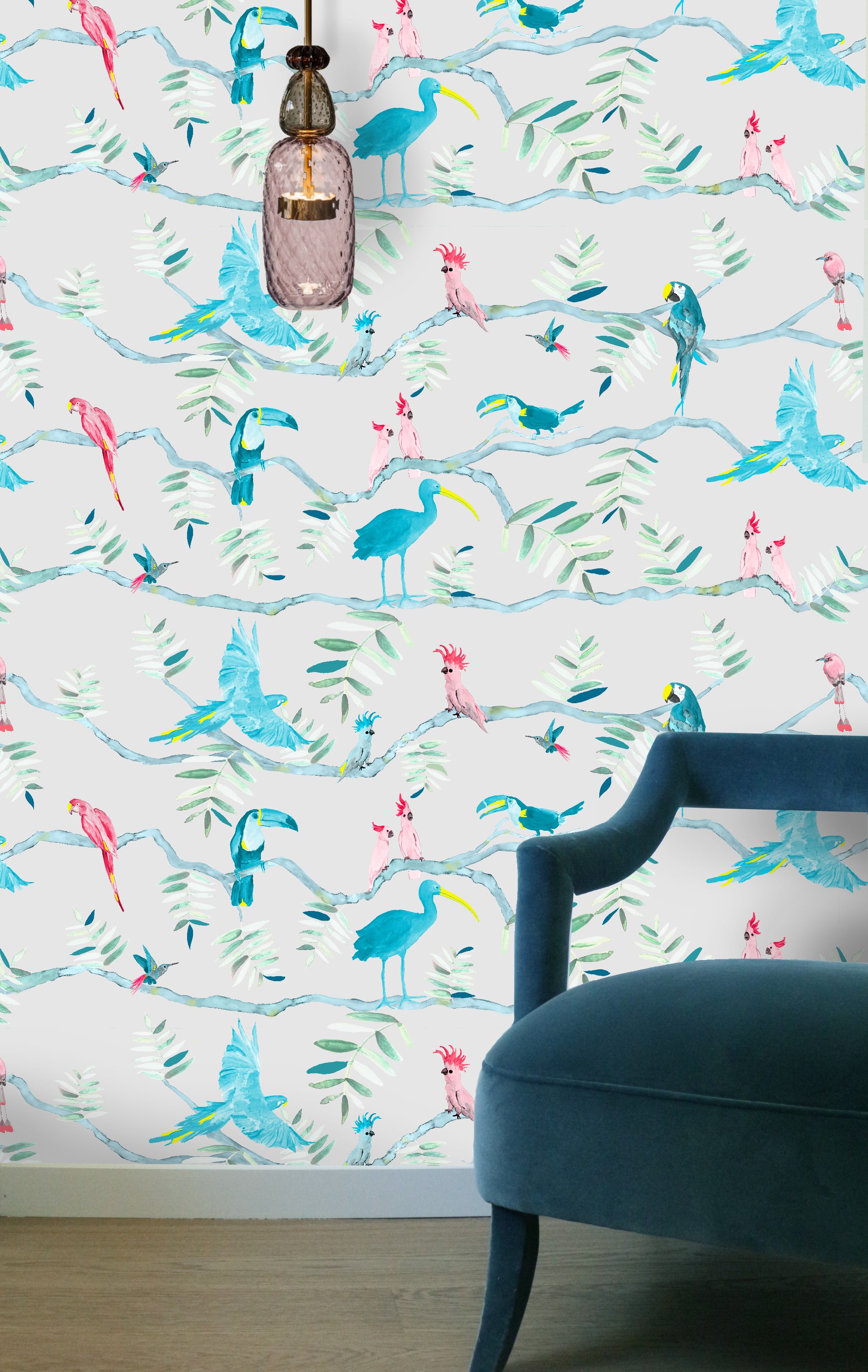 PANTANAL_Kariokas_Wallpaper_Turquoise_Birds_Toucans_Hall.jpg