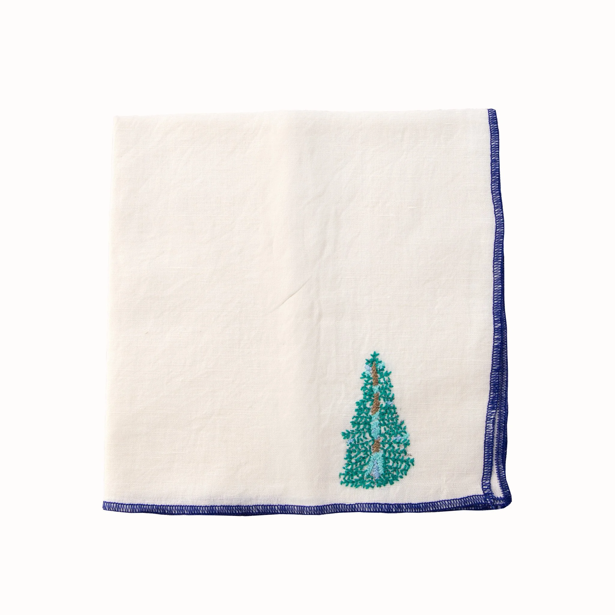 Mountain Embroidered Napkins - Fir Tree