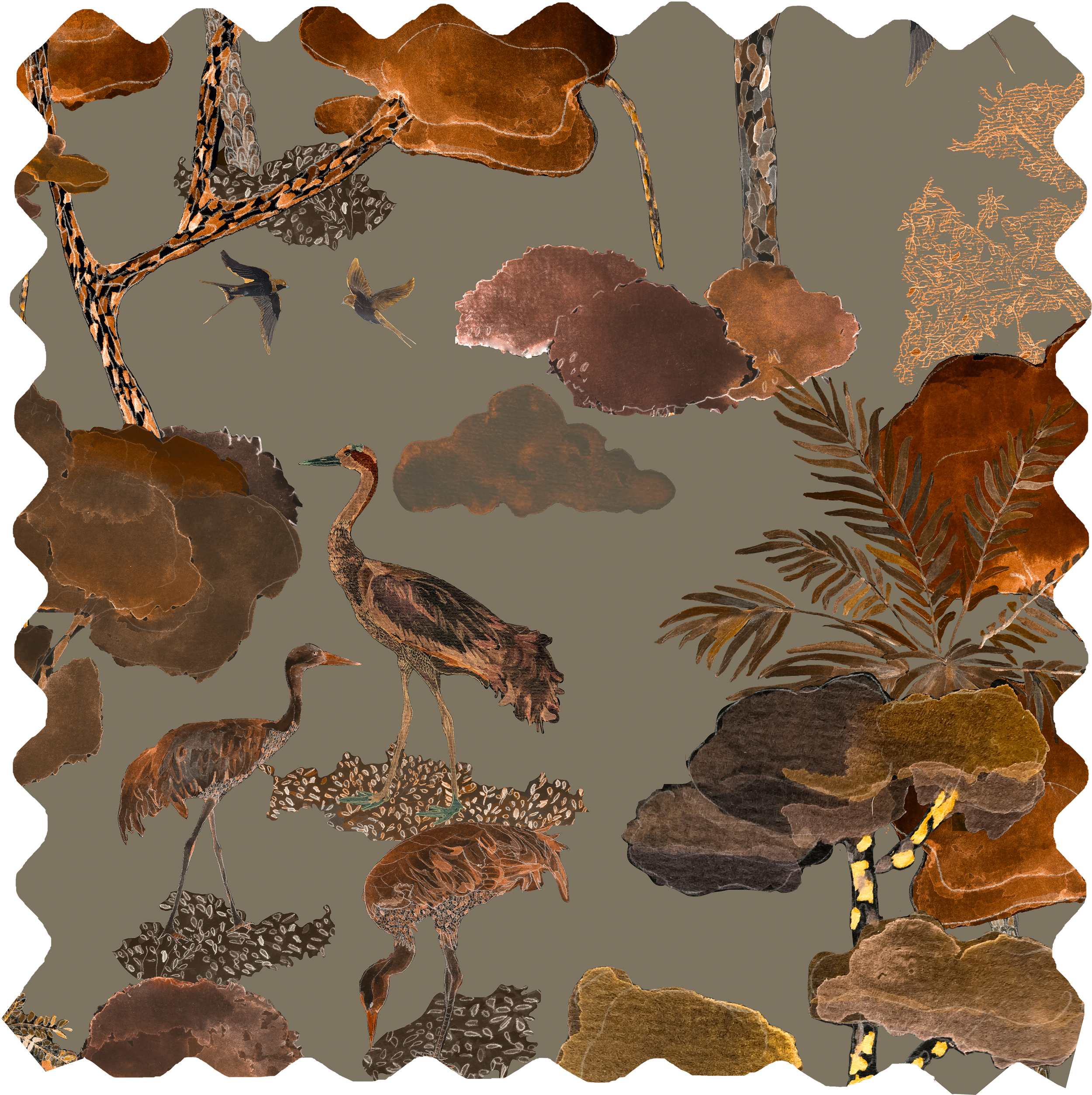 Aleteo Fabric - Tobacco