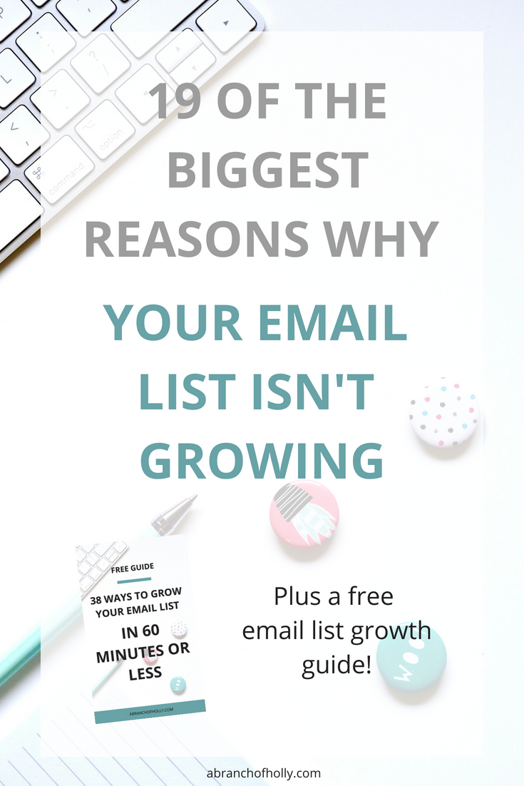 19 OF THE BIGGEST REASONS WHY YOUR EMAIL LIST ISN'T GROWING (AND HOW TO ...