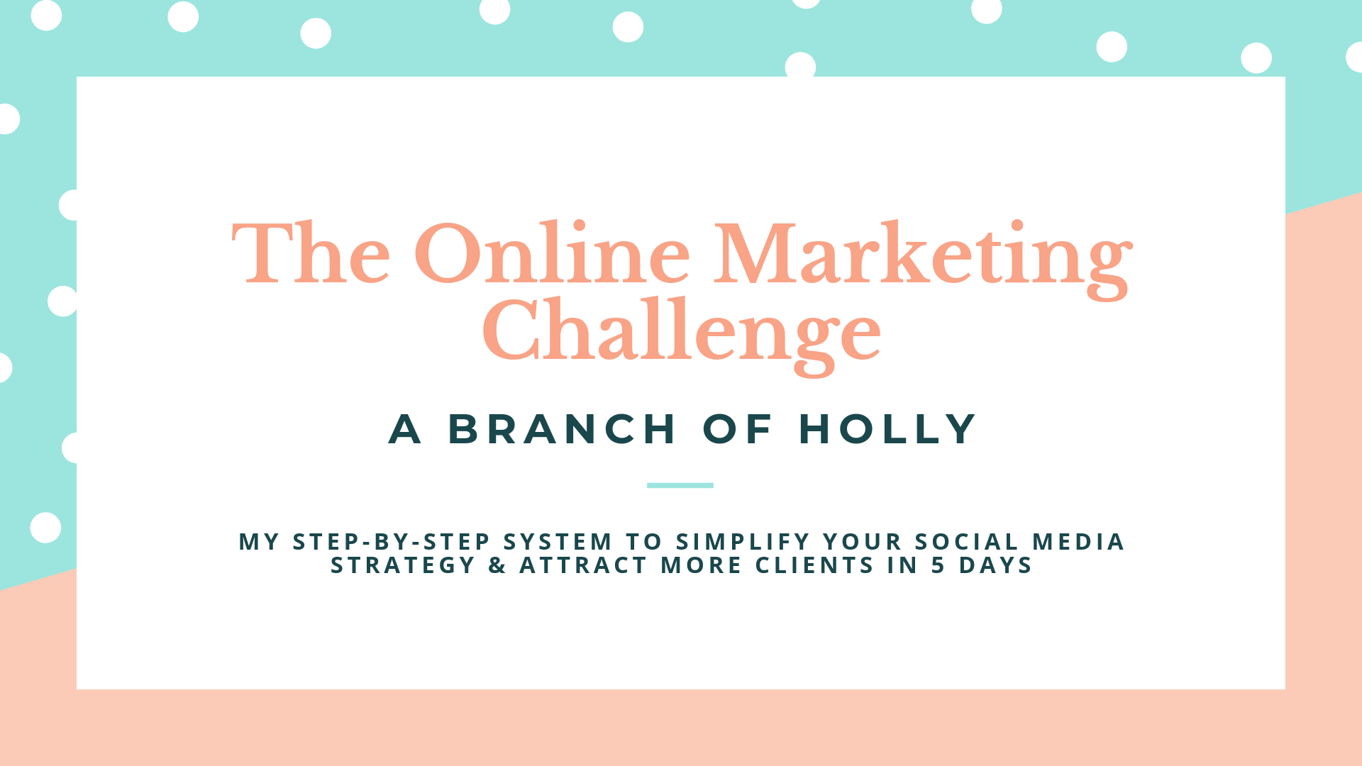 It’s here! Registration for our Free 5-Day Online Marketing Challenge is officially open for registration. We start on Monday 21st October and you can sign up here. In this blog post, I’ll share exactly what we’re going to go over in the free challenge to help you attract more targeted ideal clients that you love working with month after month.