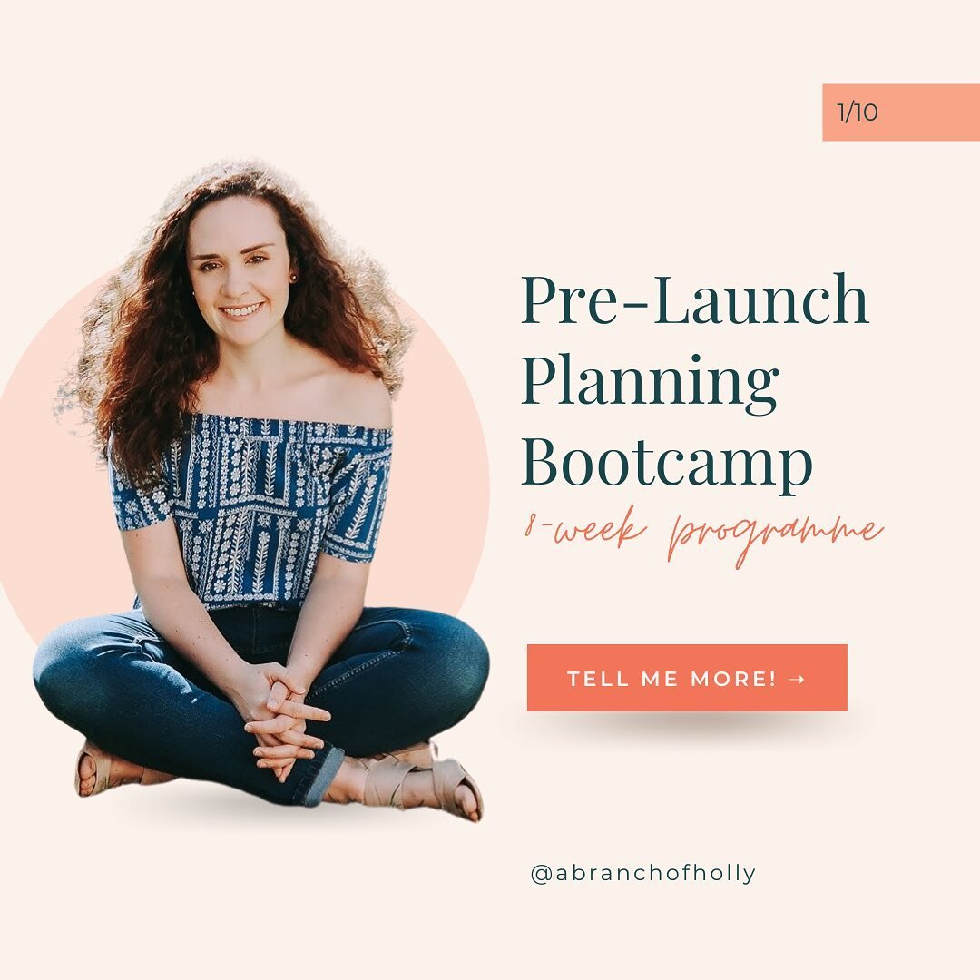IT&rsquo;S HERE! Introducing my brand new program, the Pre-Launch Planning Bootcamp 🌿😍🤩🌿⁣
⁣
Swipe for all the info you need 👀⁣
⁣
In a nutshell, this programme is all about helping you to create a rinse and repeat pre-launch plan so you can prep 