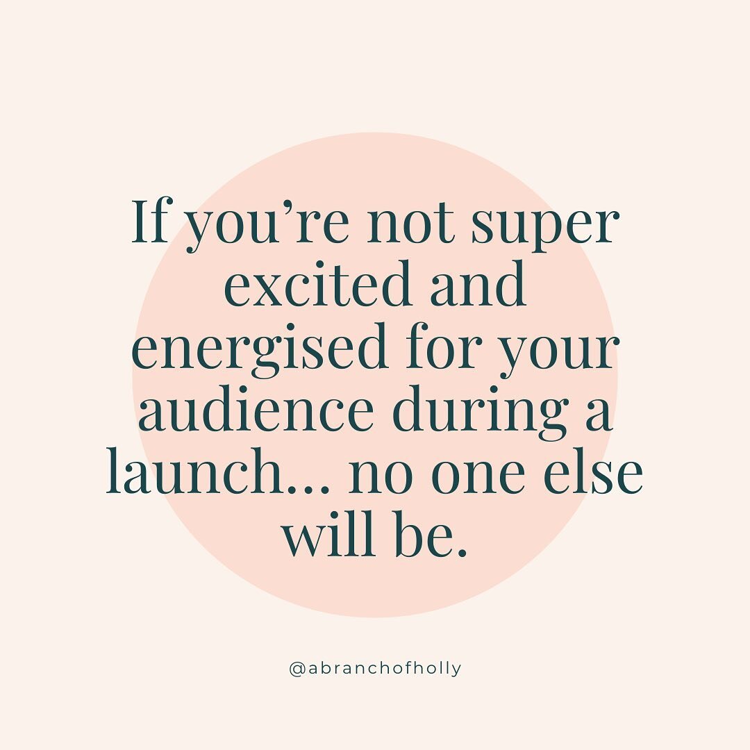 SAY IT LOUDER FOR THE PEOPLE AT THE BACK 👏👏⁣
⁣
If I could give you my biggest takeaway when it comes to launching it would be this 👇⁣
⁣
You HAVE to show up with excitement and positive energy during a launch (and that means pre-launch too, not jus