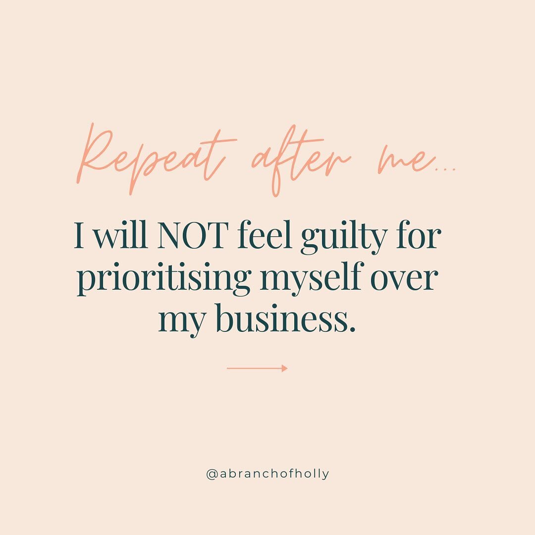 This is a gentle reminder that you never have to feel guilty for prioritising yourself before your business. EVER.⁣
⁣
At the start of every week, my clients and students check in with me to tell me how they&rsquo;re feeling and there has been a theme