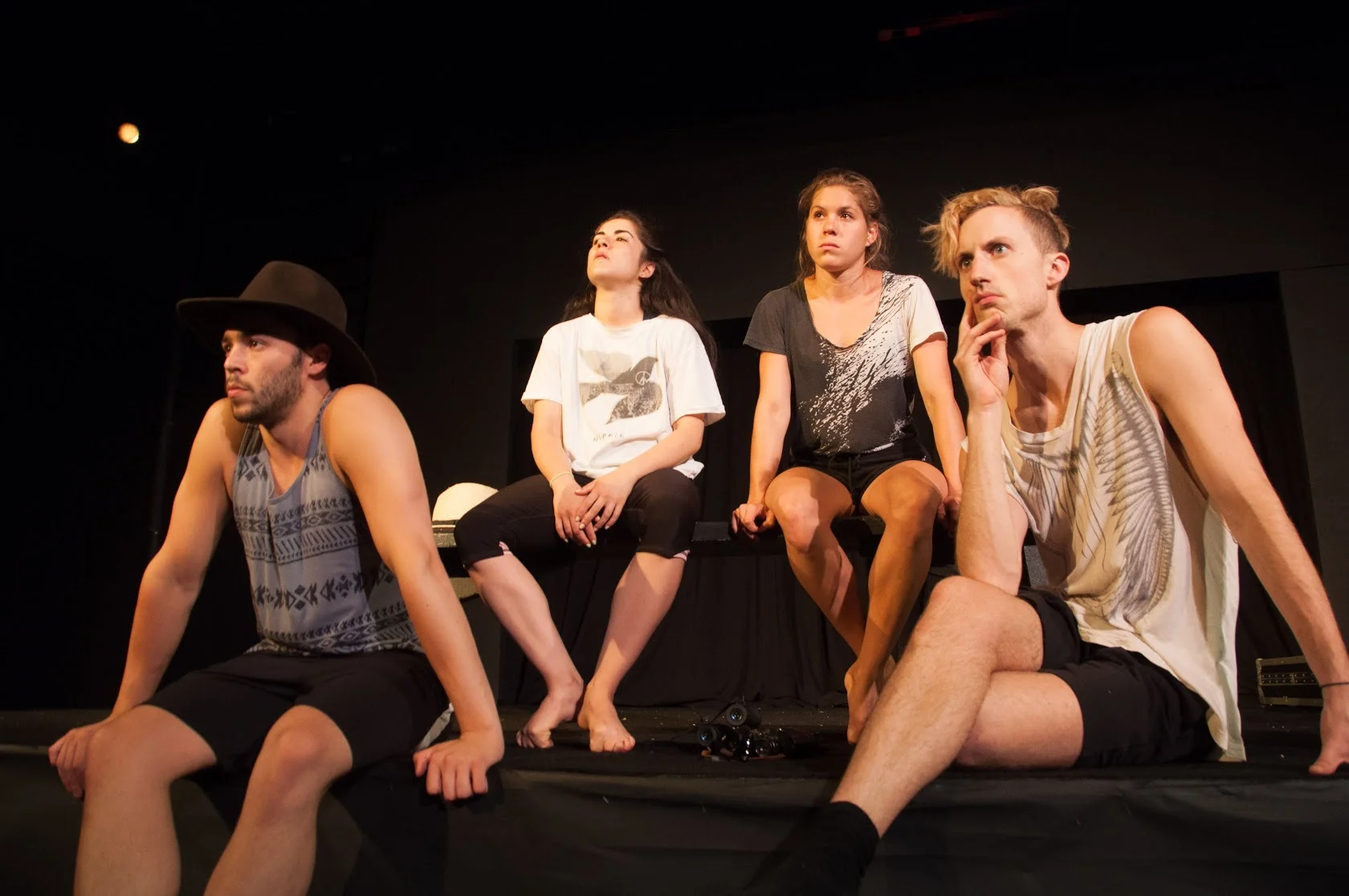 LubDub. Theatre: Geoff Kanick, Caitlin Cassidy, Skye Van Rensselaer, Clinton Edward photo by Kyler Ross