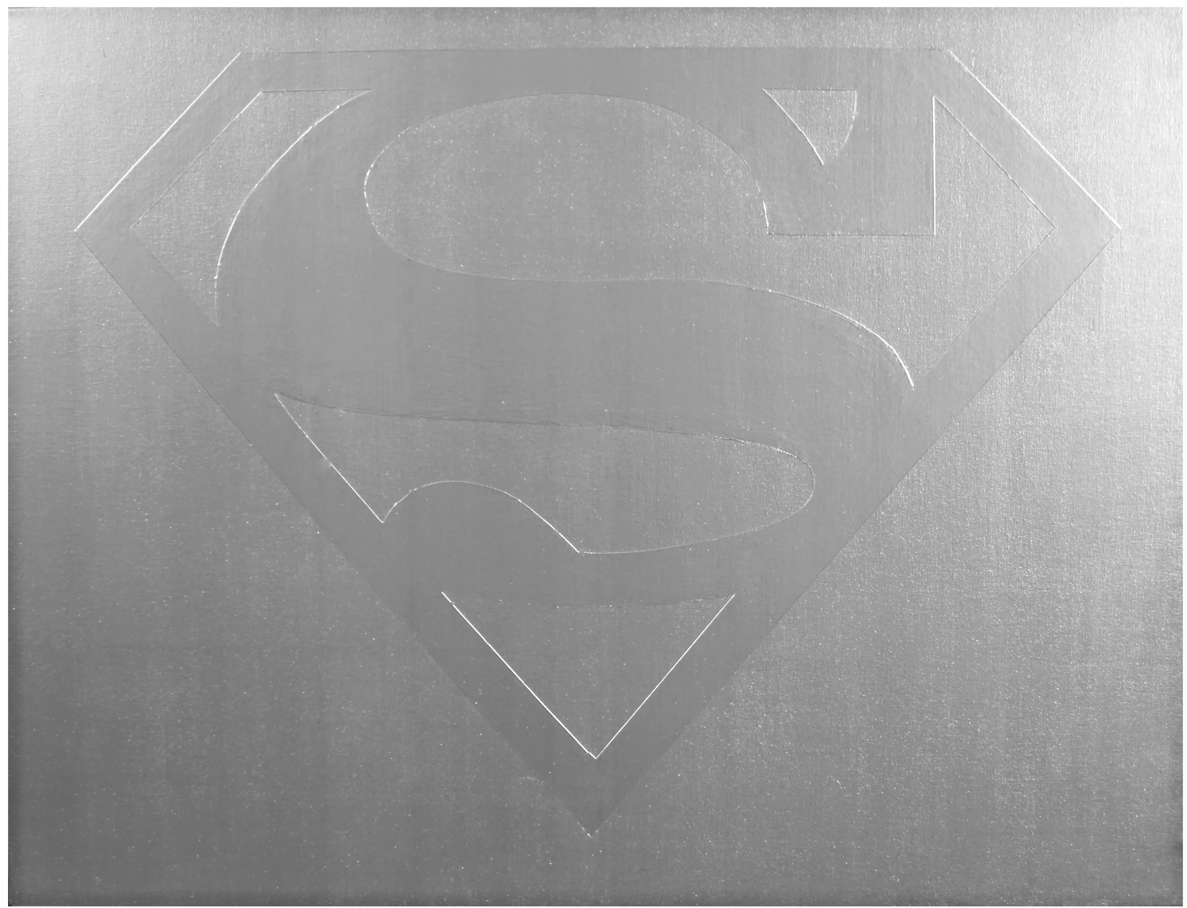 Man Of Steel ( There Goes My Hero ) Industrial Paint on Canvas - 32 x 42in - 2011