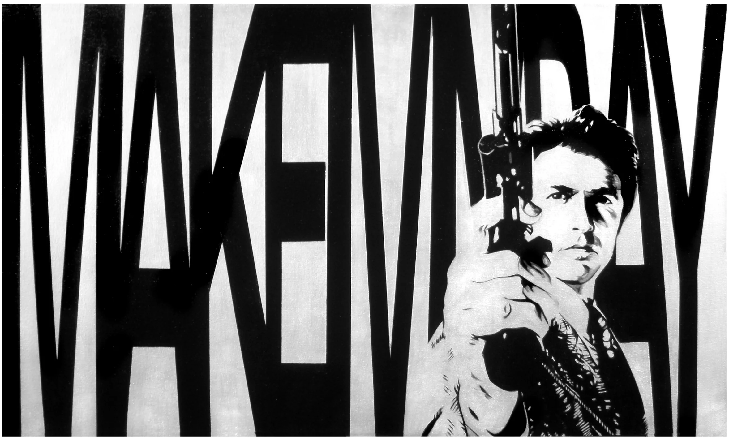 Make My Day Industrial Paint on Canvas - 36 x 60in - 2011