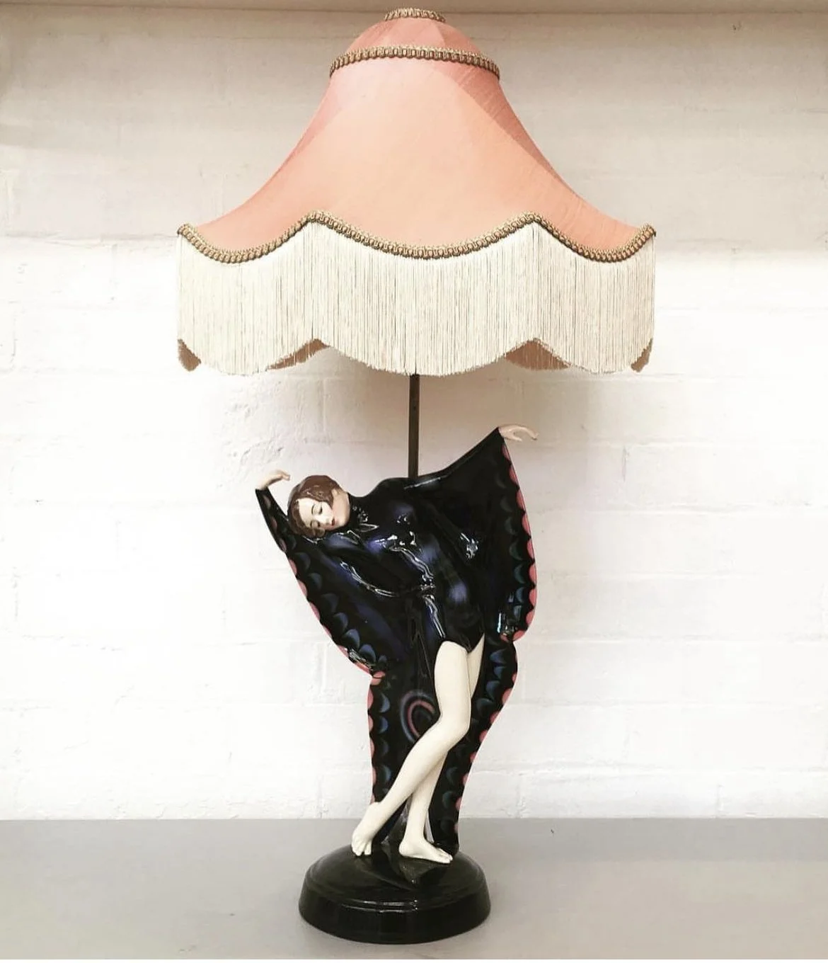 Custom restoration, bespoke orders and commissions. Goldscheider Lamp and scalloped shade