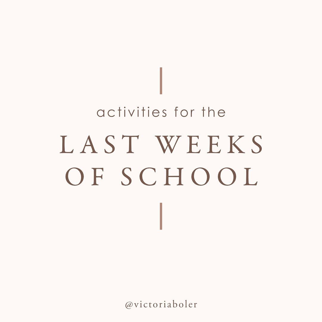 We&rsquo;re almost there&hellip; 
.
Here are some quick ideas for the last weeks of school! This is by *no means* an exhaustive list. 
.
The idea is to embed (1) exploratory activities that are new and refreshing with (2) familiar activities that are