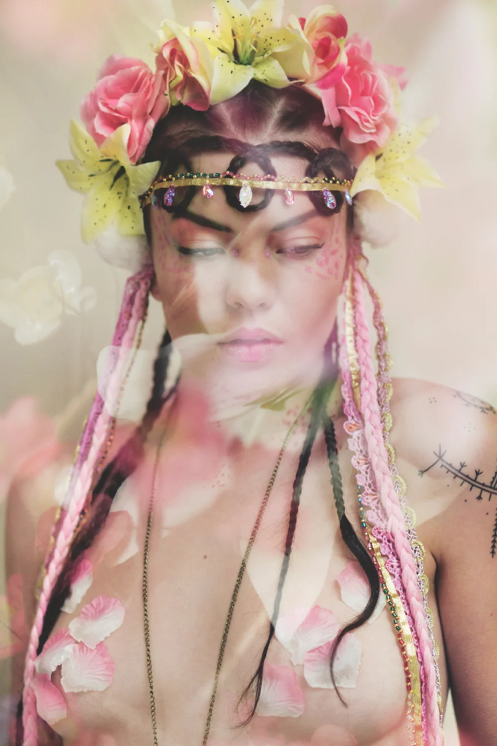 Pastel Yellow & Pink Headdress