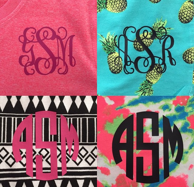 Monogram heat press ideas