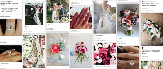 { Yes, that is a screenshot of my wedding-inspired board on Pinterest. No shame. I like pretty things, ok? Ok. }