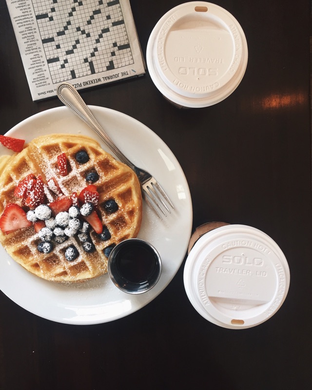 { Lazy Sundays complete with buttermilk waffles and café au laits at Sweet Donkey Coffee. }