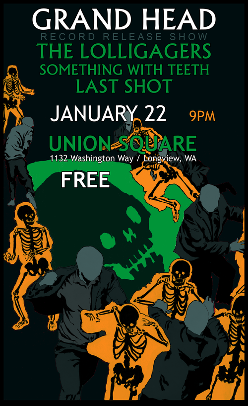 Grand Head concert flyer. Ink drawing, Photoshop design. 2015