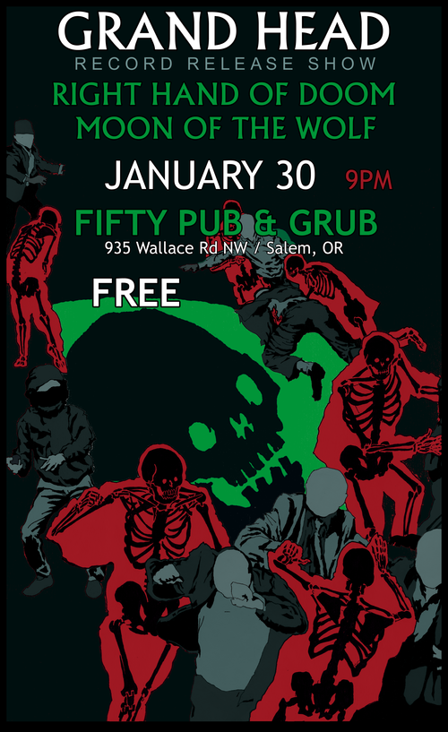 Grand Head concert flyer. Ink drawing, Photoshop design. 2015