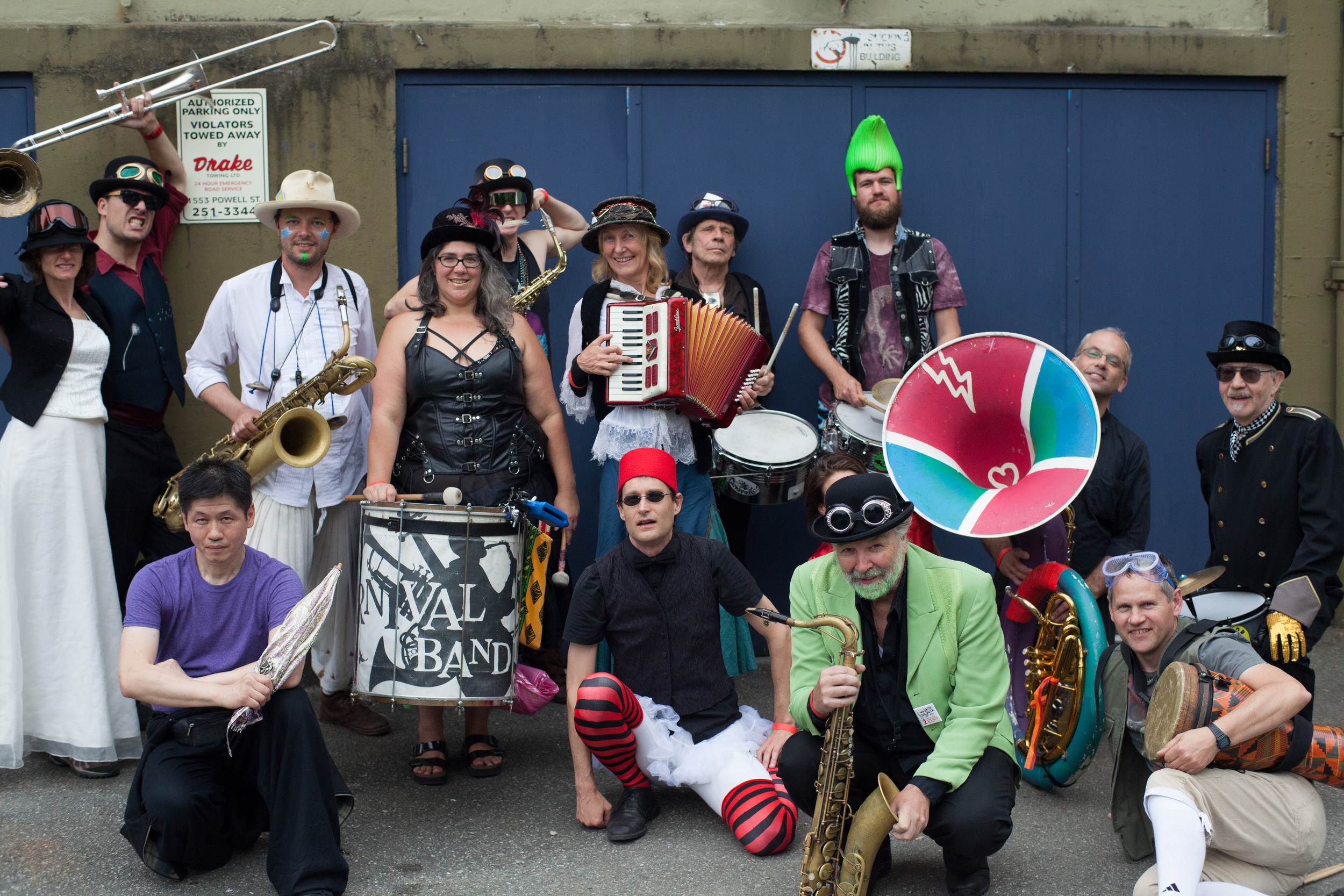The Carnival Band motley crew group shot!