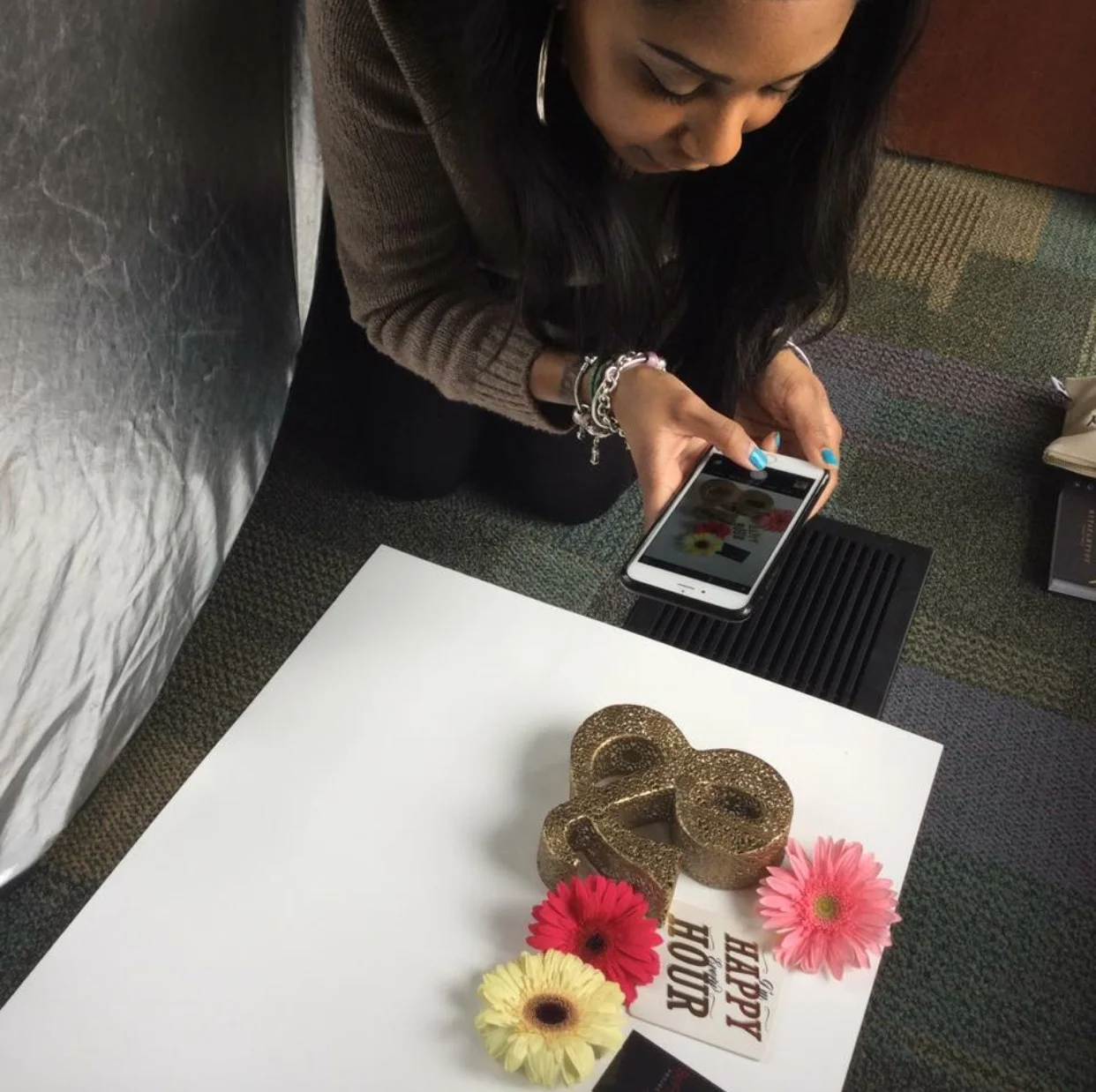 JayChantelle learning the art of flat lay photography.