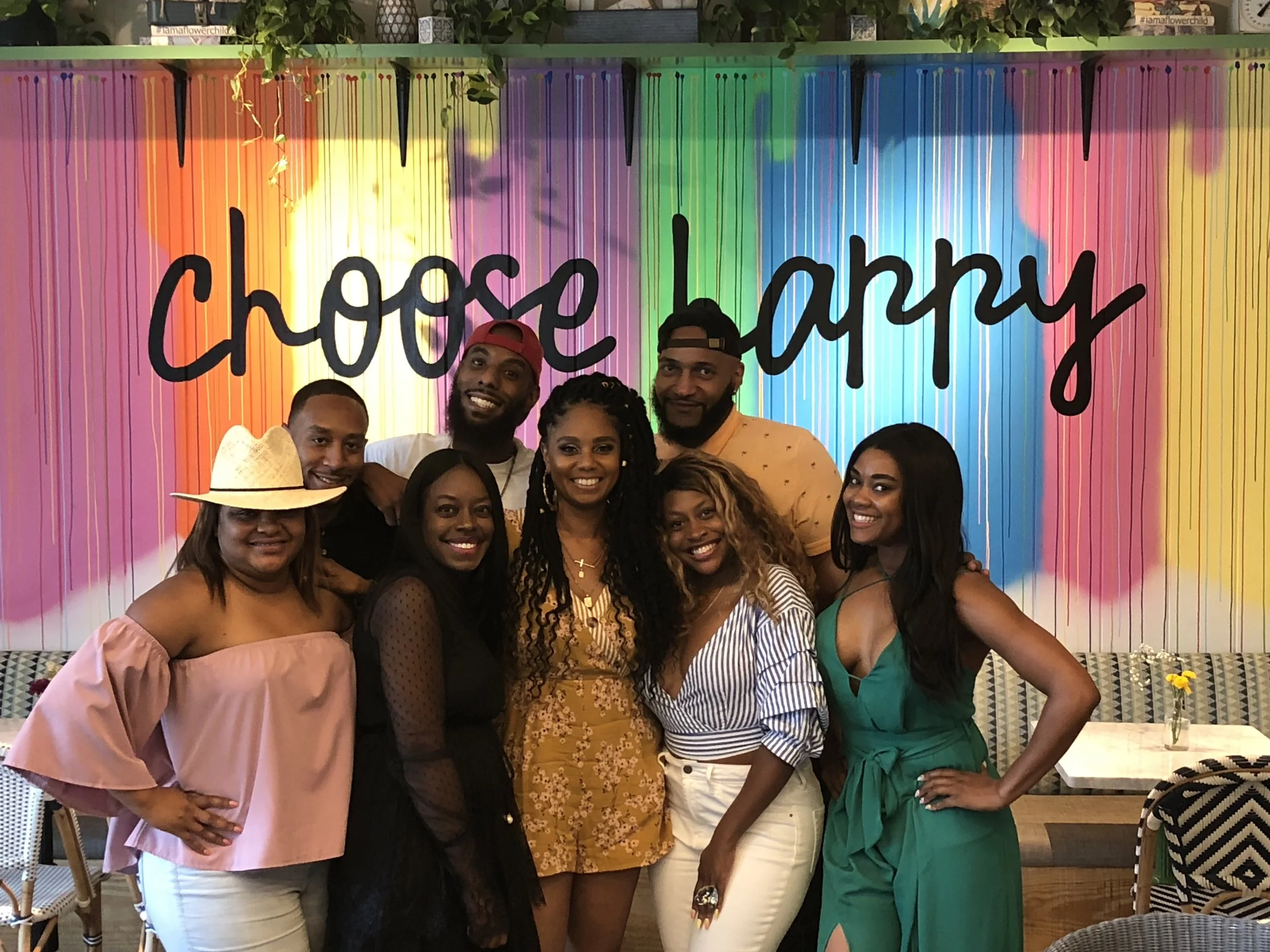 Choose Happy! Jennifer J. along with family and friends during her birthday lunch at Flower Child in Buckhead.
