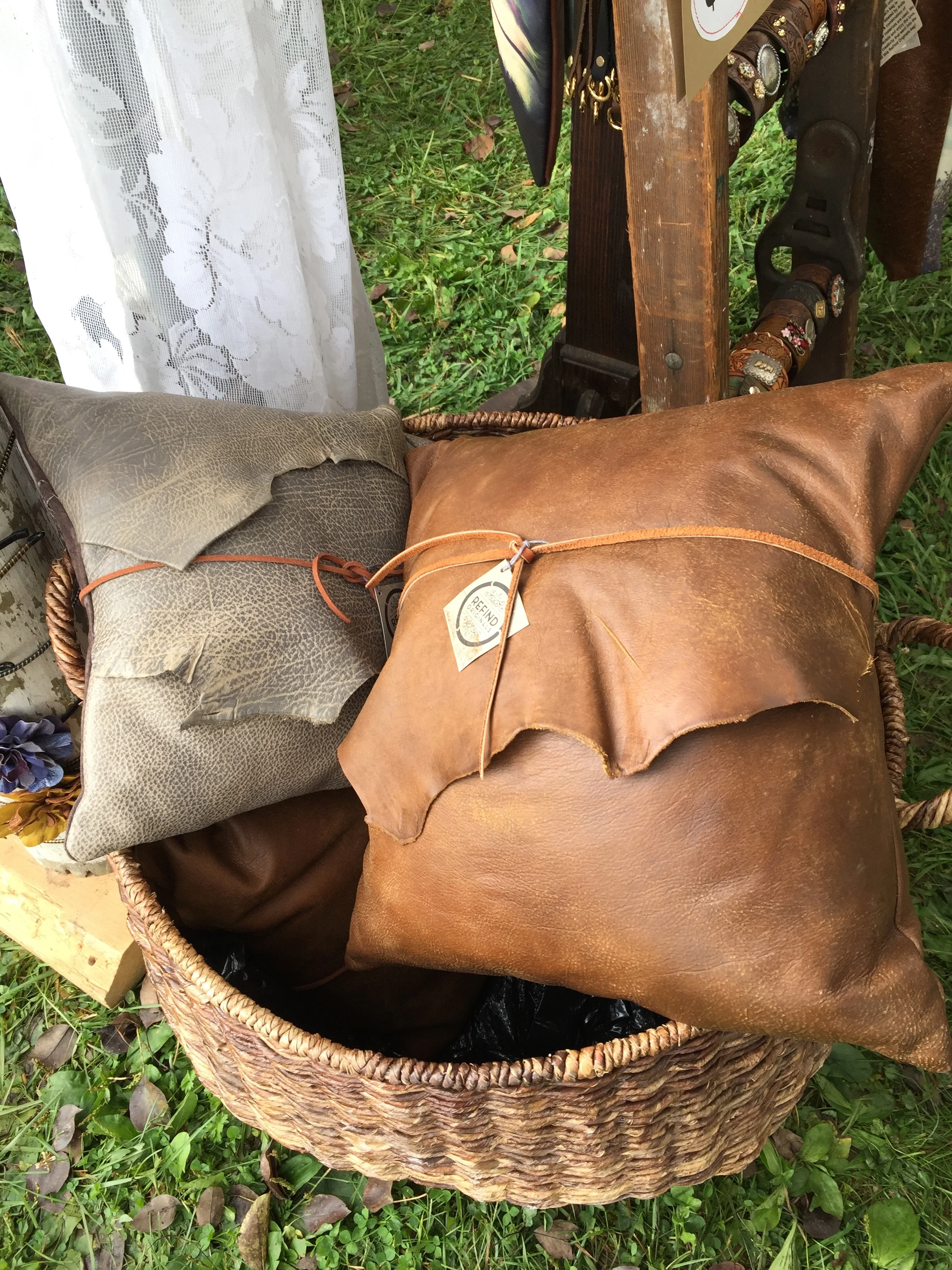 leather pillows
