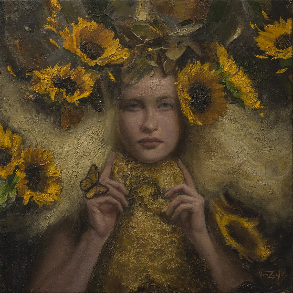 Clytie, Oil on Linen, (18x18”)